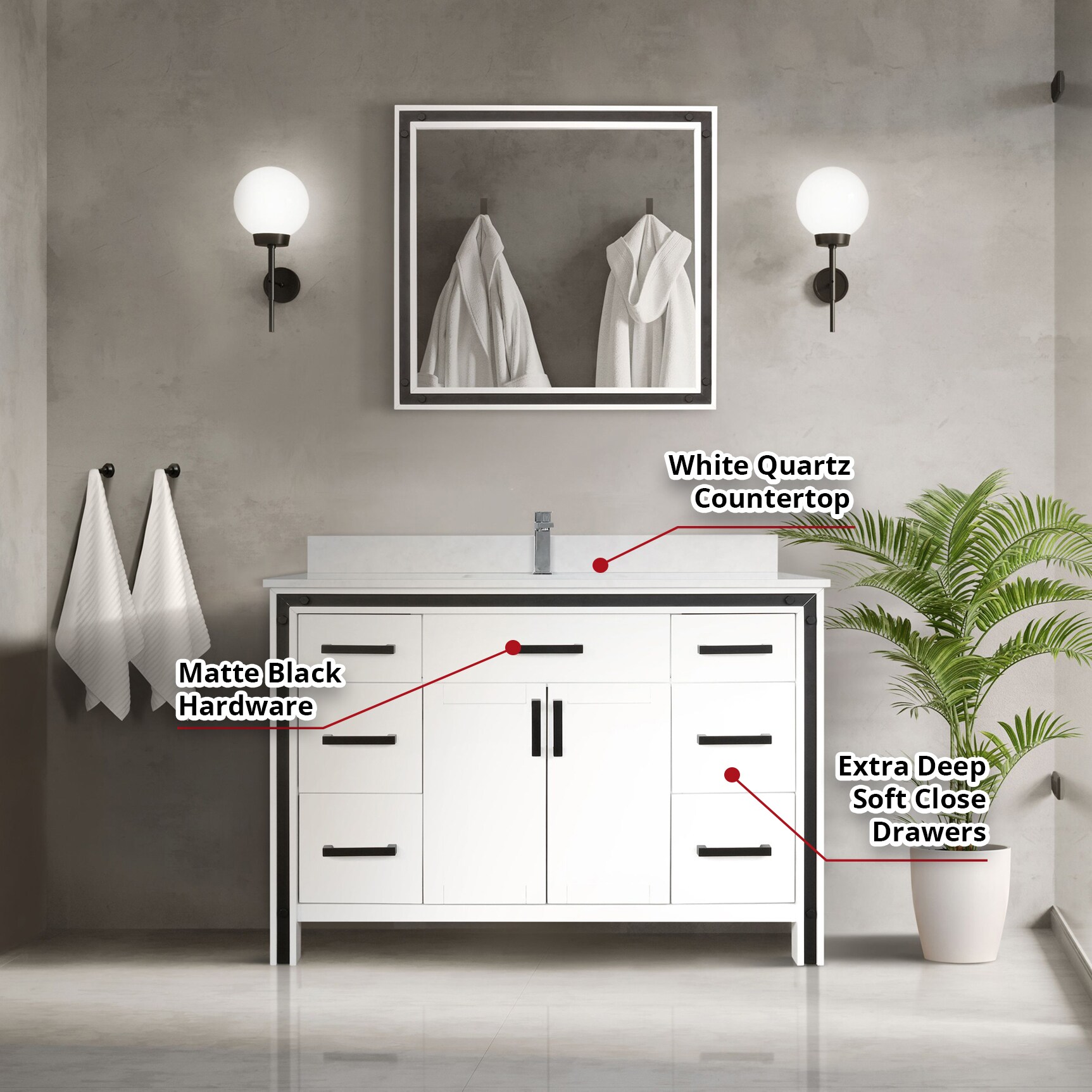 Lexora LVZV48SA200 Bath-Vanity-Combo - View #7