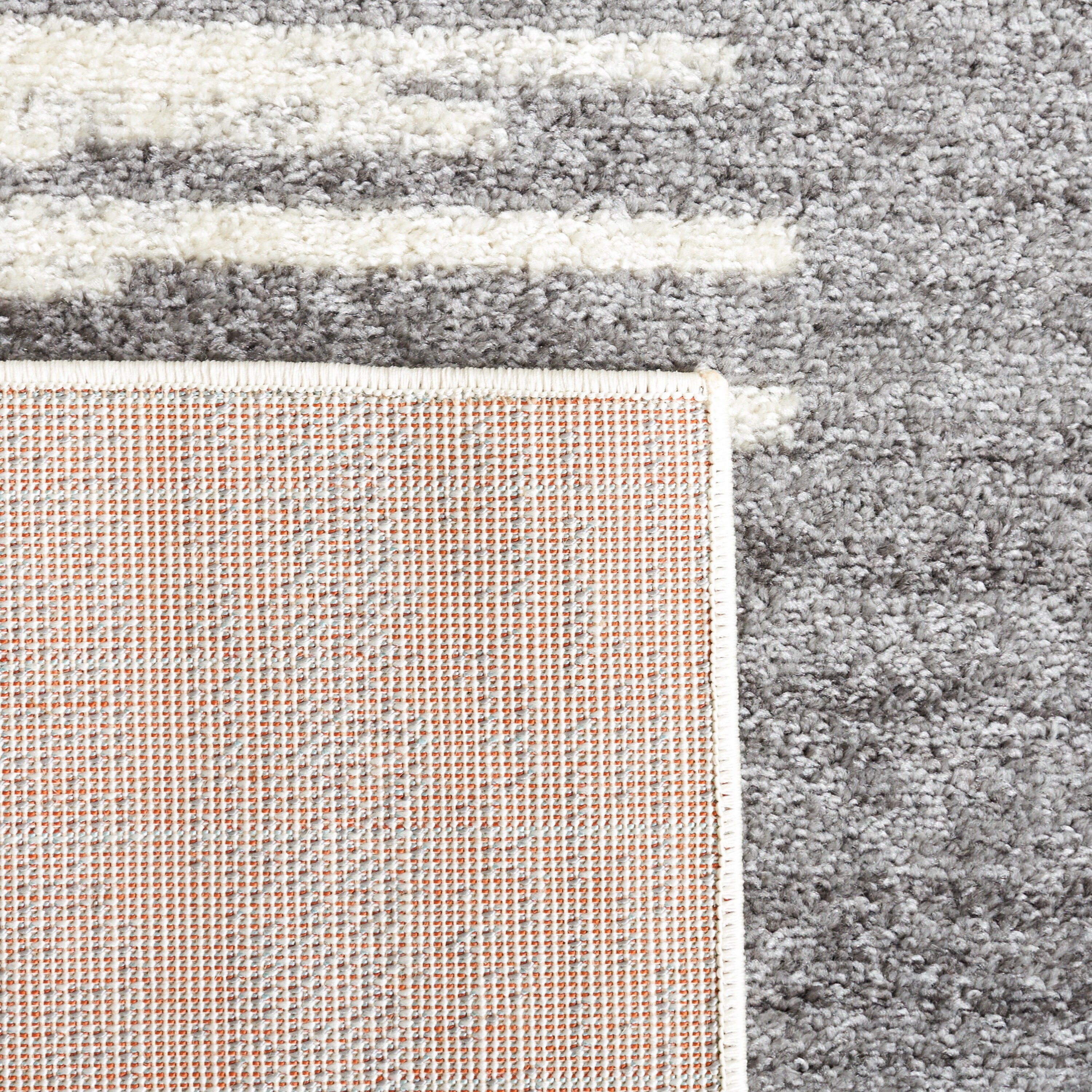 Gray and Ivory Geometric Rectangular Area Rug