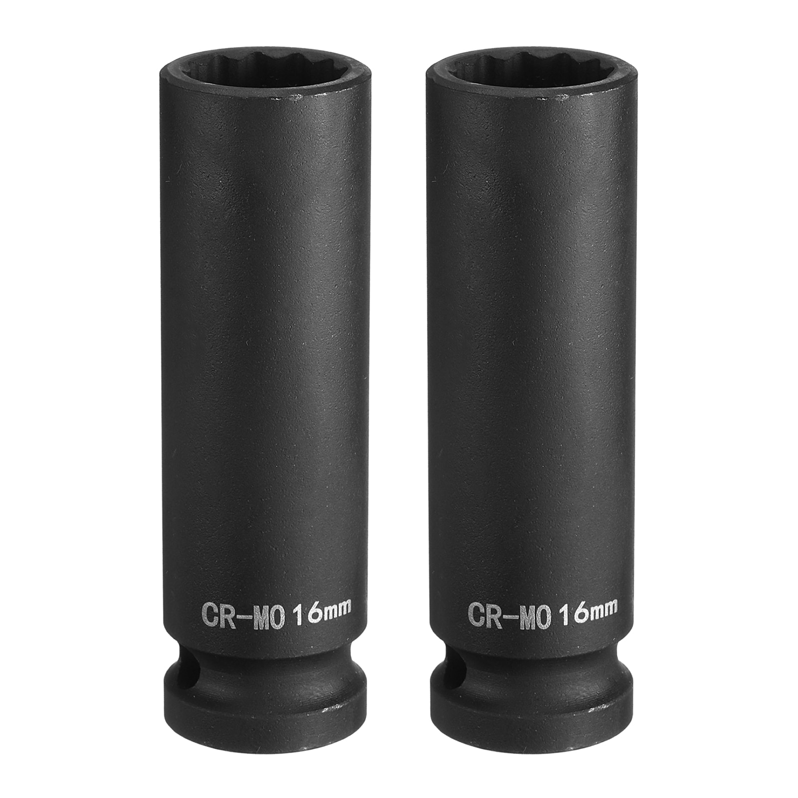 Harfington 2pcs 12-Point Deep Impact Socket 1/2 Inch Drive 16mm Metric Chrome Molybdenum Alloy Steel Spindle Axle Nut Impact Socket