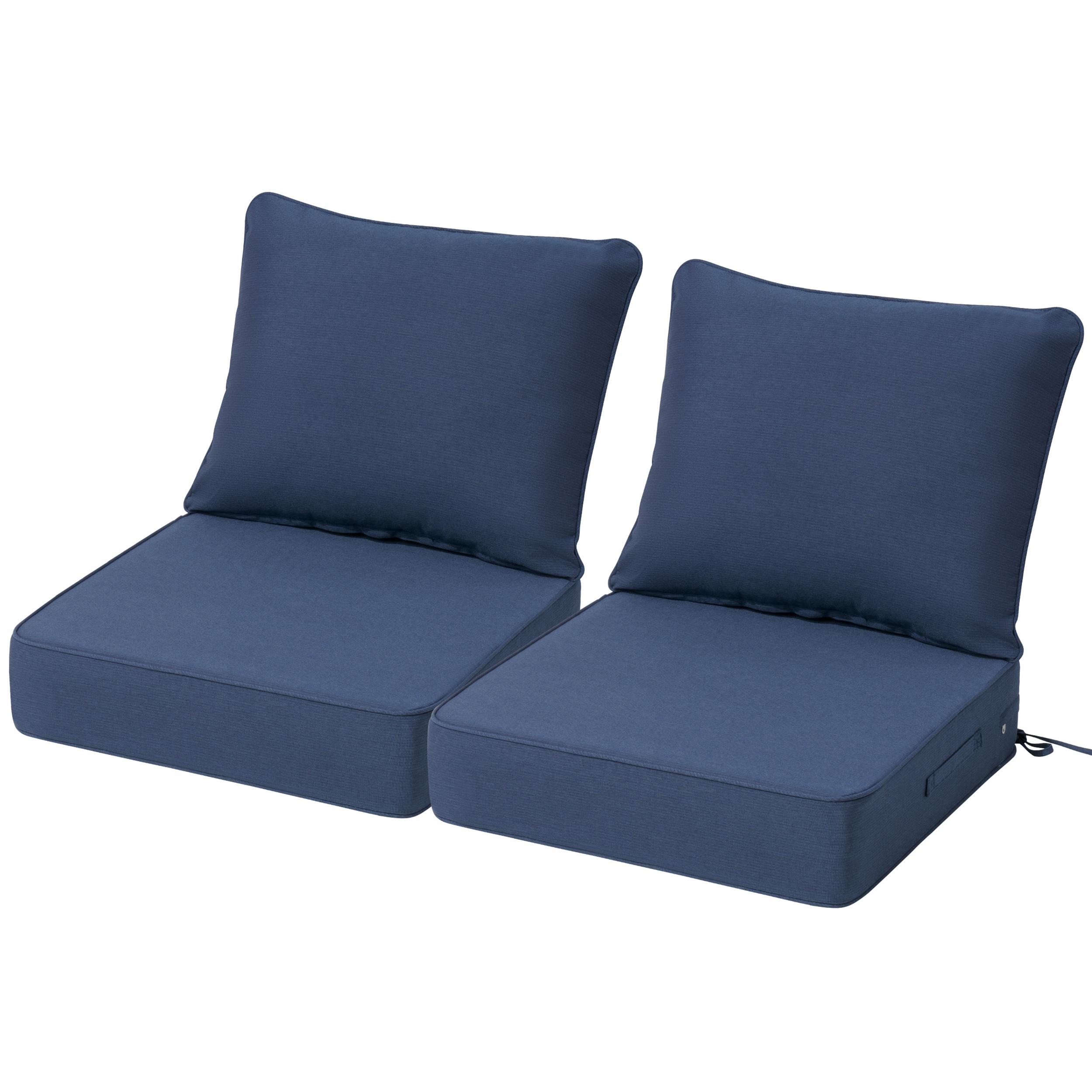 Pellebant 24-in x 24-in 2 -Piece Navy Blue Patio chair cushion