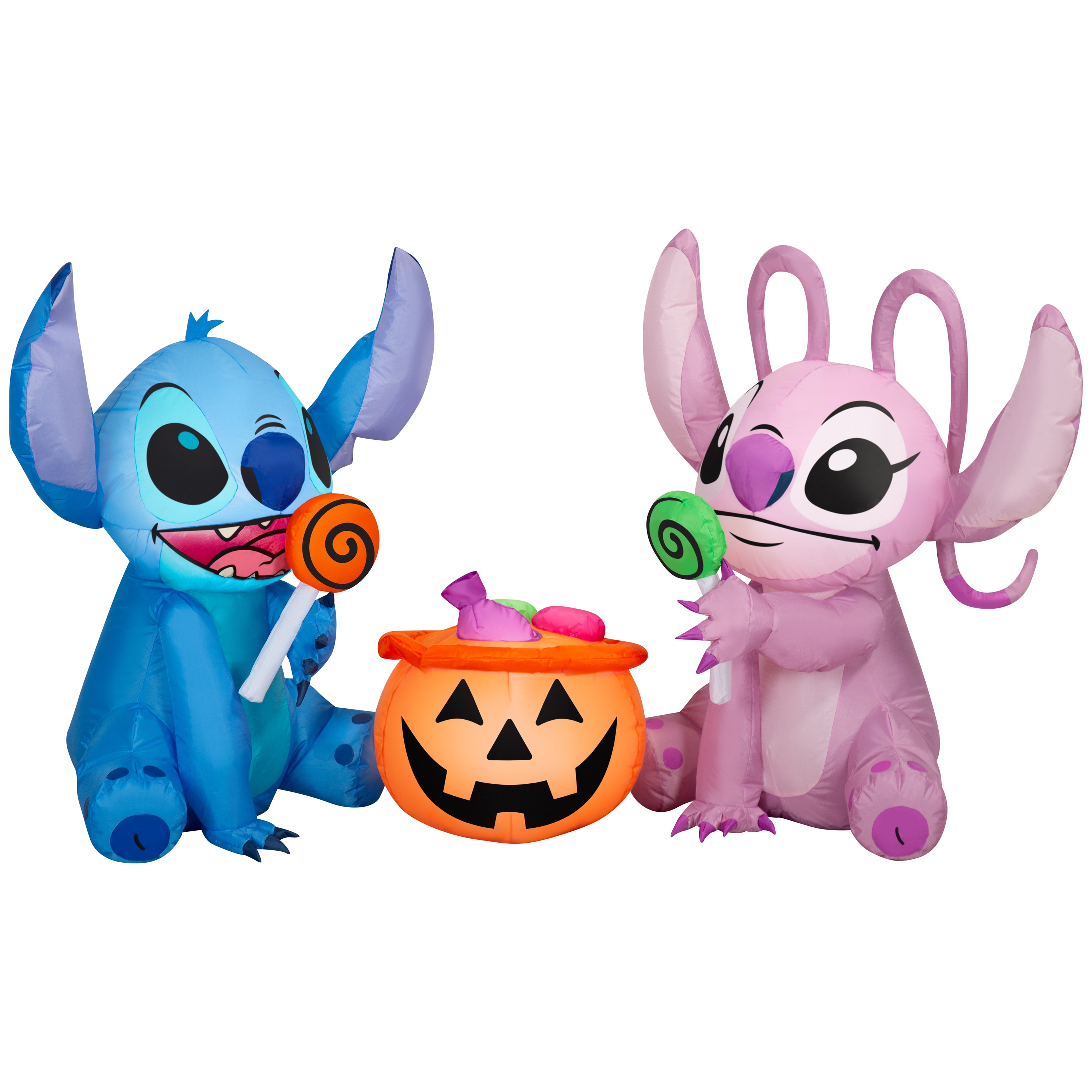 Disney 3-ft Lighted Stitch and Angel Jack-o-Lantern Inflatable