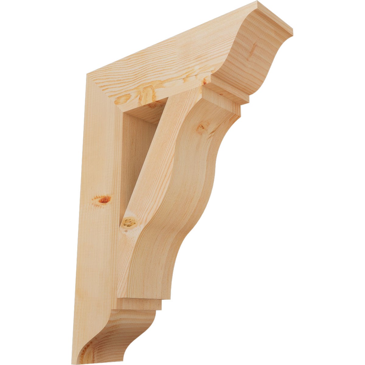 Ekena Millwork BKT06X22X30FST01SDF Funston traditional smooth 5-1/2-in x 22-in x 30-in Douglas fir Brown Wood Standard bracket