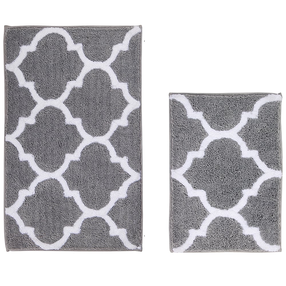Better Trends BAMA2PC1721SI 34-Inches x 21-Inches Silver Polyester Bath rug