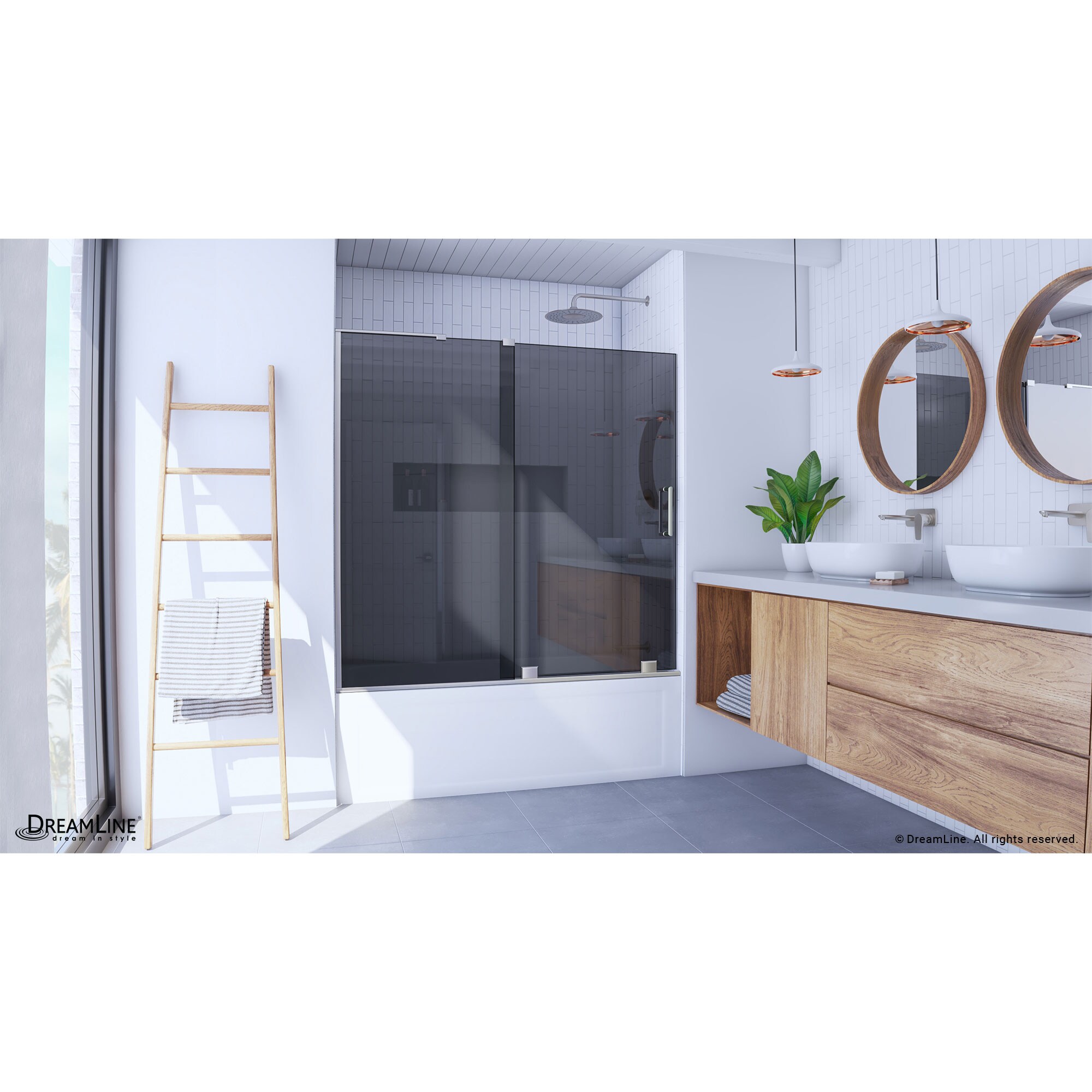 Mirage-X Brushed Nickel Frameless Sliding Tub Door 58" x 60"