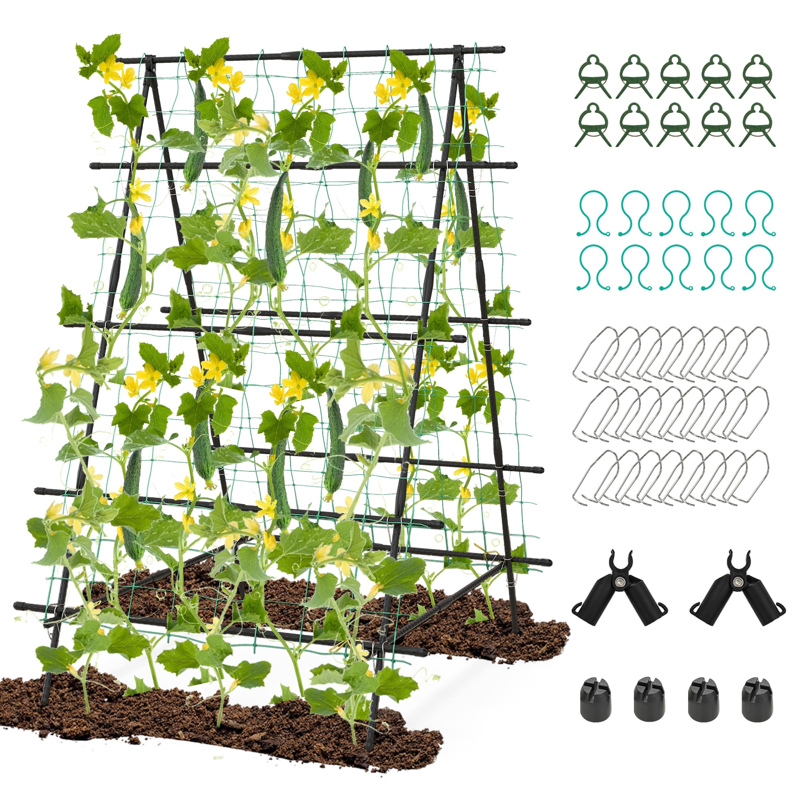  YSGT416671BK 41-Inches W x 59-Inches H Black Garden Trellis For Climbing Plants For Cucumbers For Roses For Tomatoes