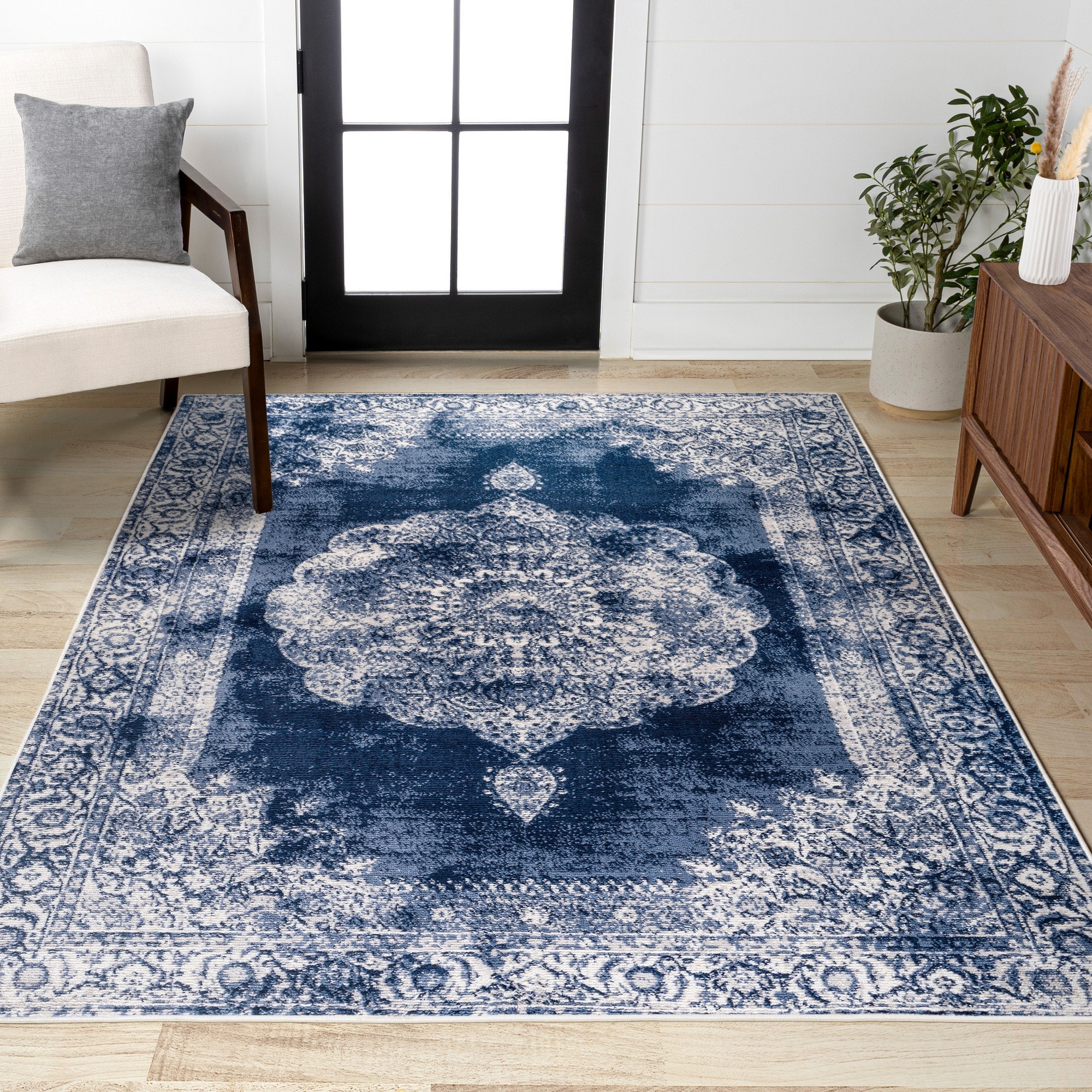 JONATHAN Y Modern Persian Rosalia 3 X 5 (ft) Navy/Ivory Indoor