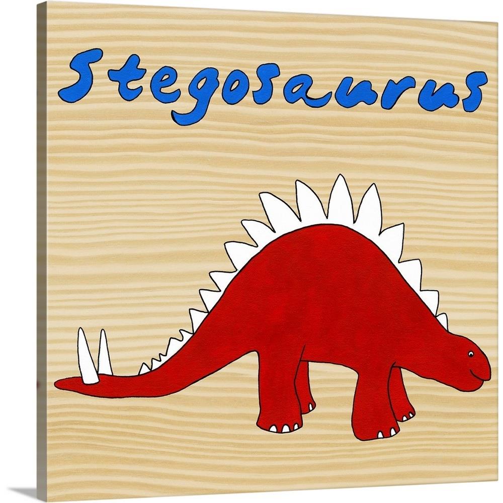 GreatBigCanvas 1138458-24-24X24 Stegosaurus by Megan Meagher Ca 24-in H x 24-in W Abstract Print on Canvas
