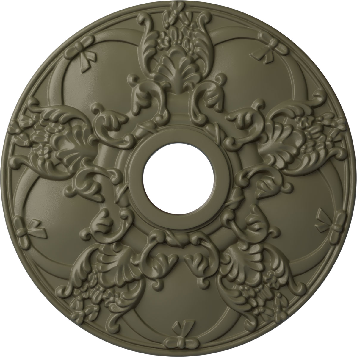 Ekena Millwork CM18NOSSF Norwich 18-in W x 18-in L Painted Spartan Stone Polyurethane Whole Ceiling Medallion
