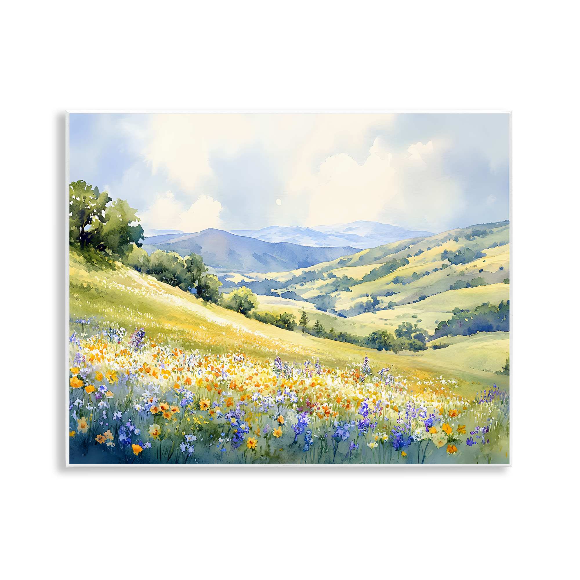 Stupell Industries BT-778-WD-11X14 Spring Meadow with Distant Mountain Wall Plaque Art By Franklyn Gregory 14 x 11