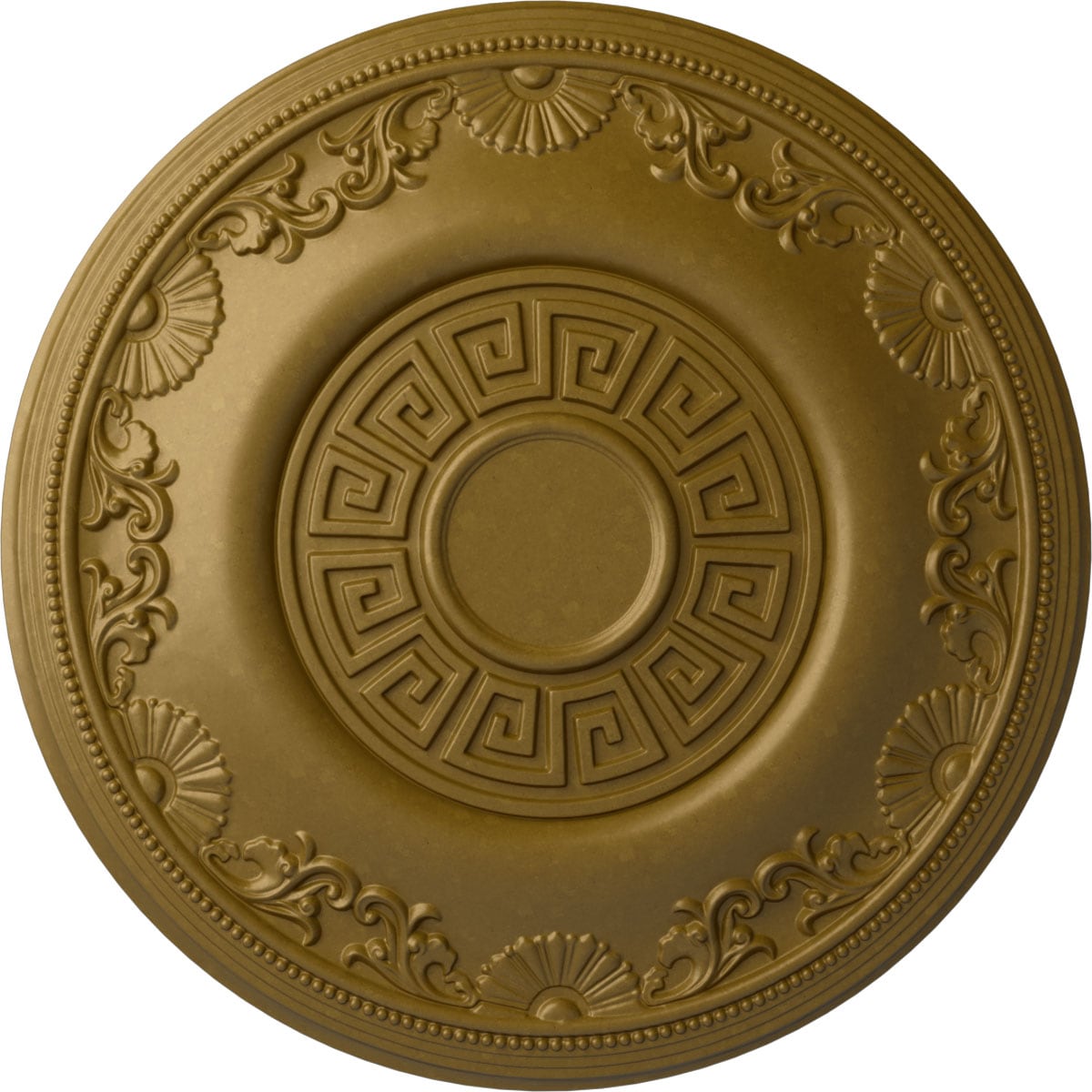 Ekena Millwork CM25NEGLS Nestor 25.875-in W x 25.875-in L Painted Gold Polyurethane Whole Ceiling Medallion