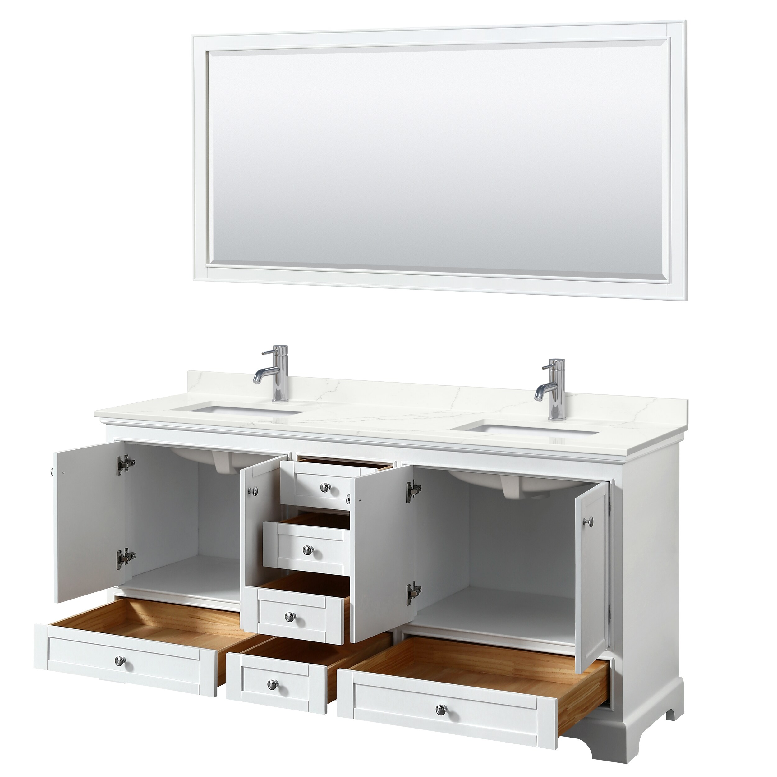 Wyndham Collection WCS202072DWHGTUNSM70 Bath-Vanity-Combo - View #2