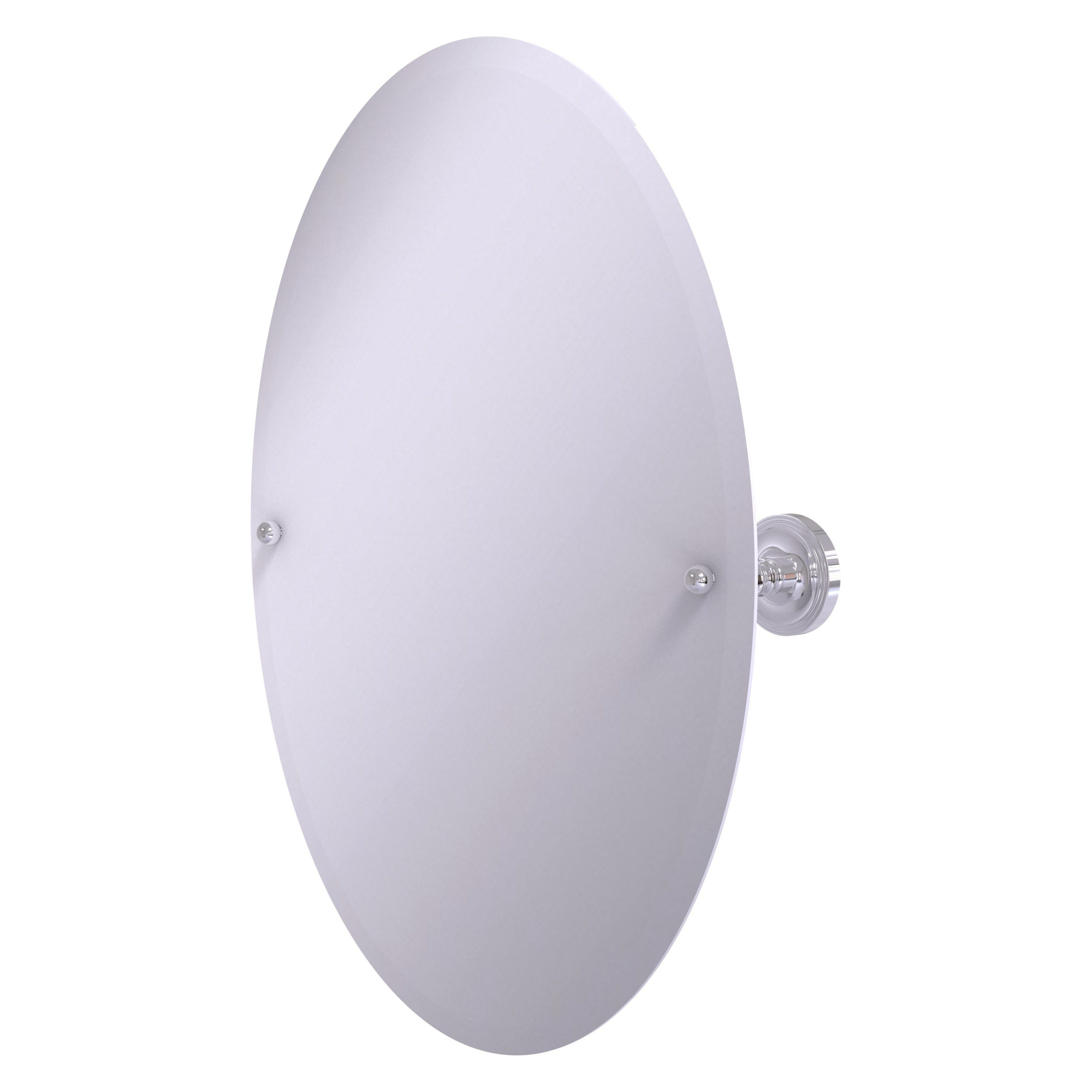 Allied Brass PR-91-PC Prestige Regal 21-Inches x 28-Inches Beveled Frameless Oval Tilting Bathroom Vanity Mirror ( Polished Chrome )