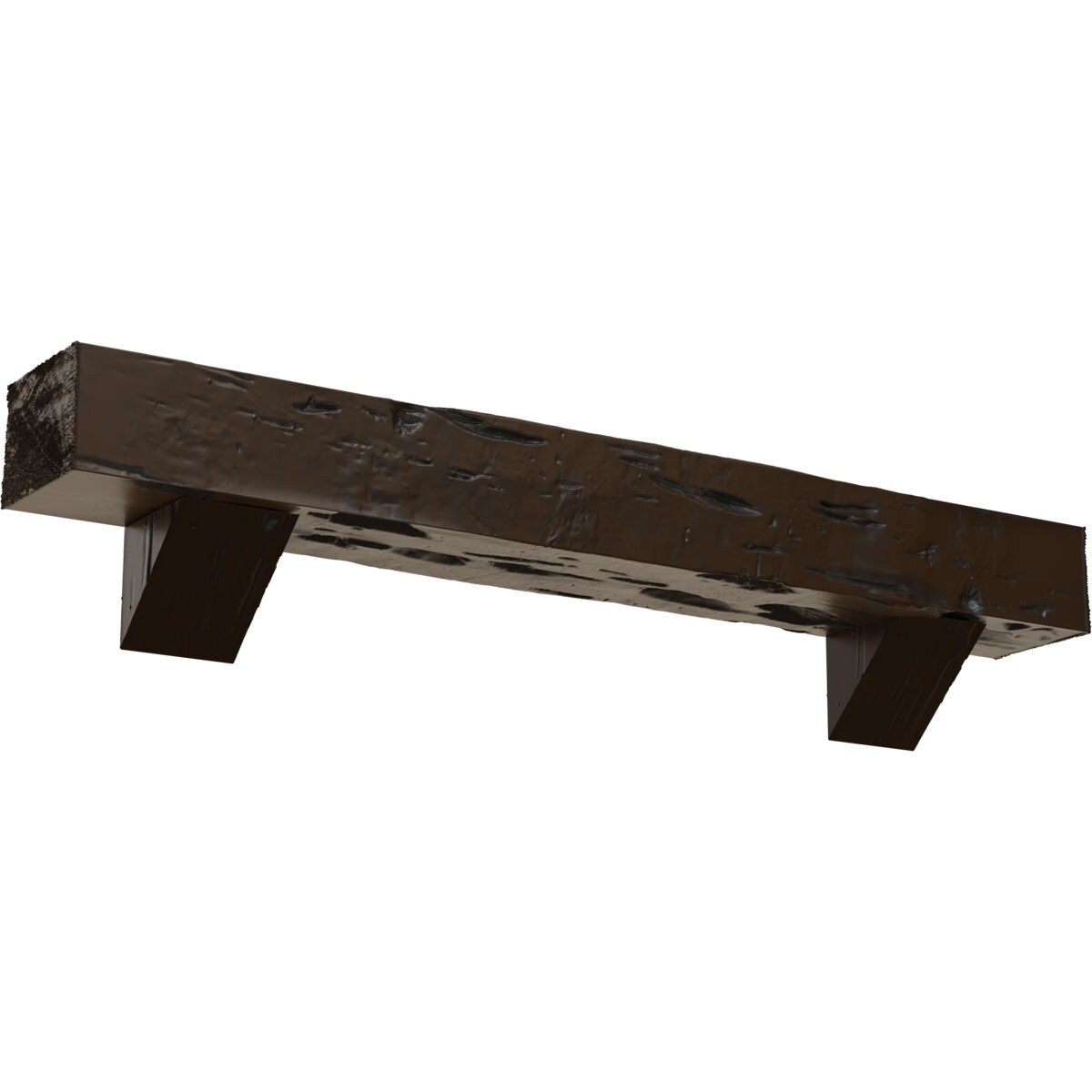 Ekena Millwork MANUPC04X04X36BKBM 36-in W x 4-in H x 4-in D Mahogany (Burnished) Hollow Urethane Rustic Fireplace Mantel