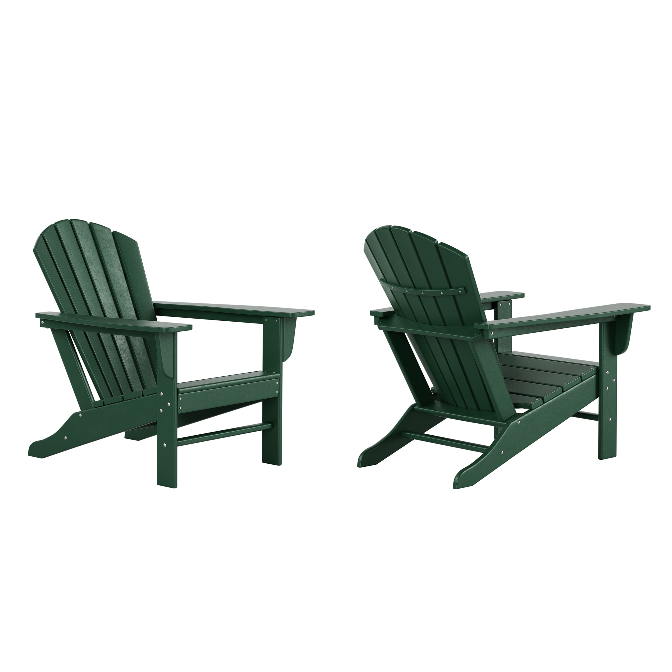 Westin Furniture OP6001-DKGR-2 Altura Set of 2 Dark Green HDPE Frame Stationary Adirondack Chair with Slat Seat