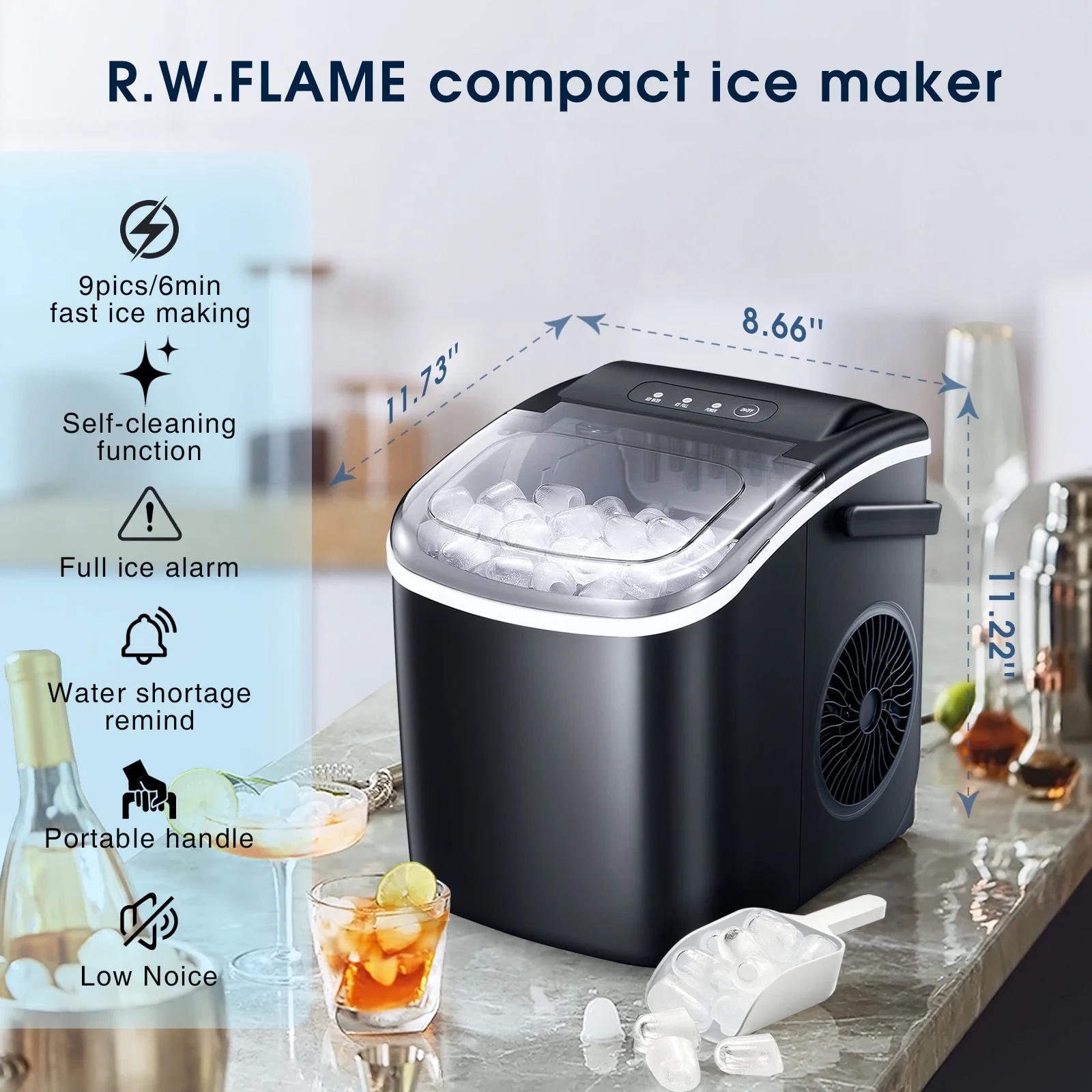 Antarctic Star Z5812H-BLACK Commercial-Ice-Makers - View #2