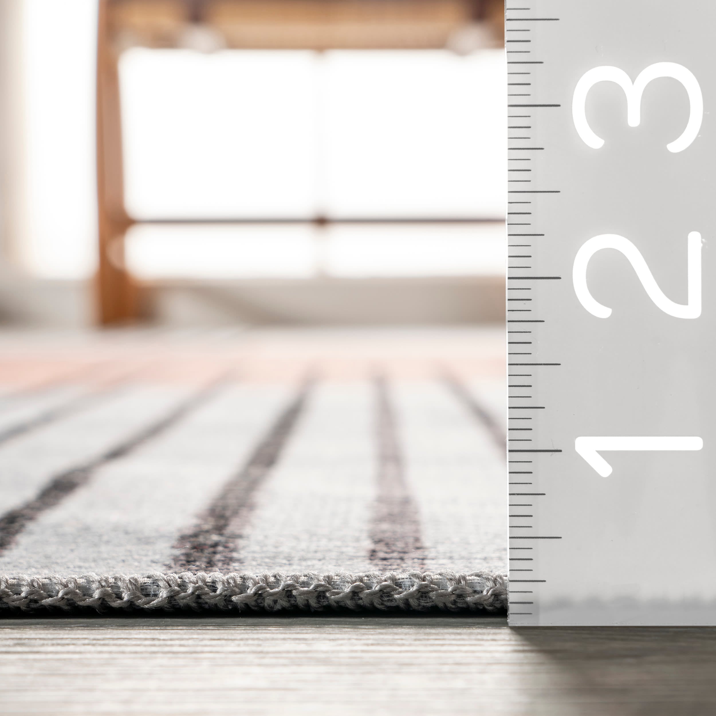 Burnt Orange and Dusty White Abstract 6' x 9' Synthetic Area Rug