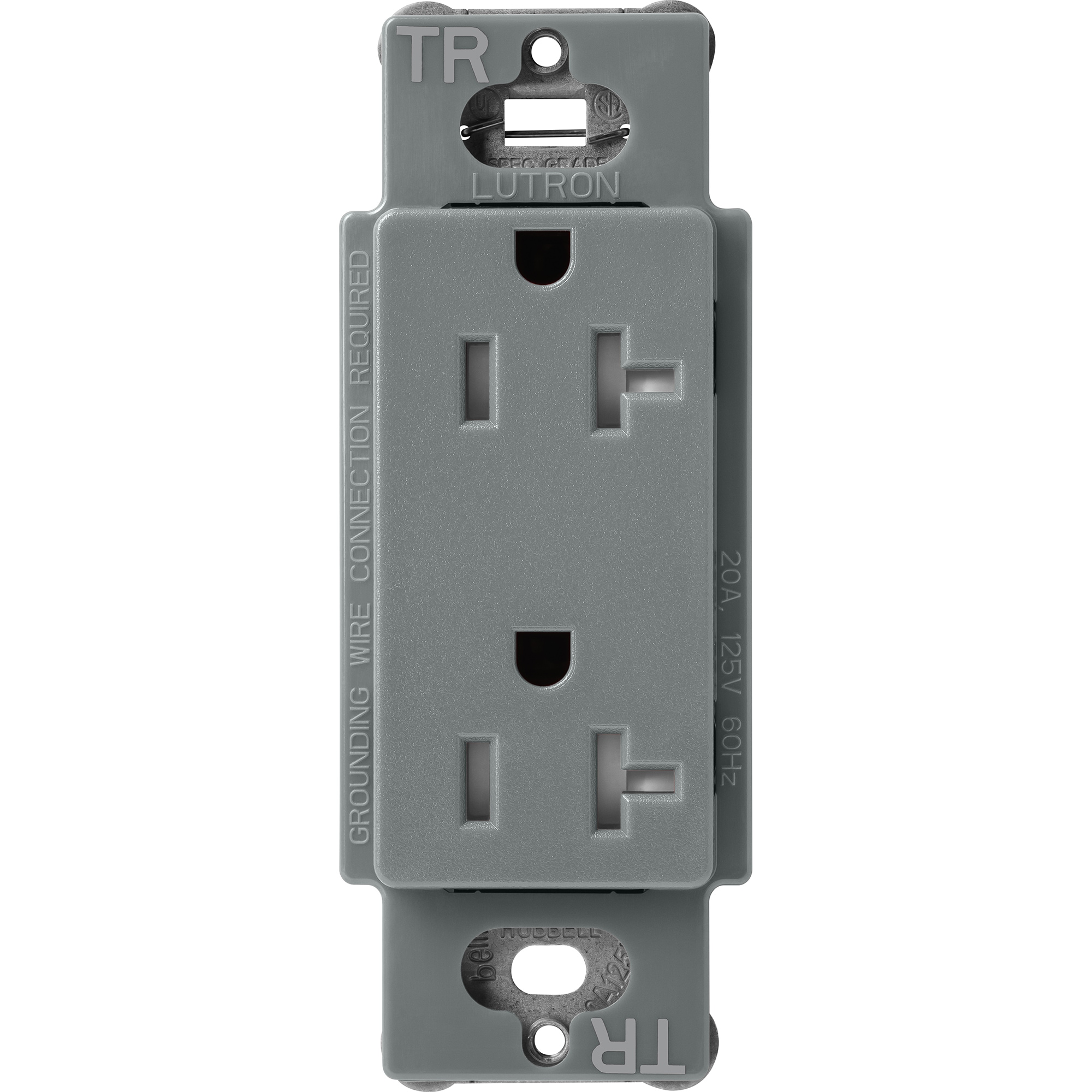 Lutron SCRS-20-TR-SL Claro 20 -Amp 125-volt Tamper Resistant Residential Duplex Outlet , Slate