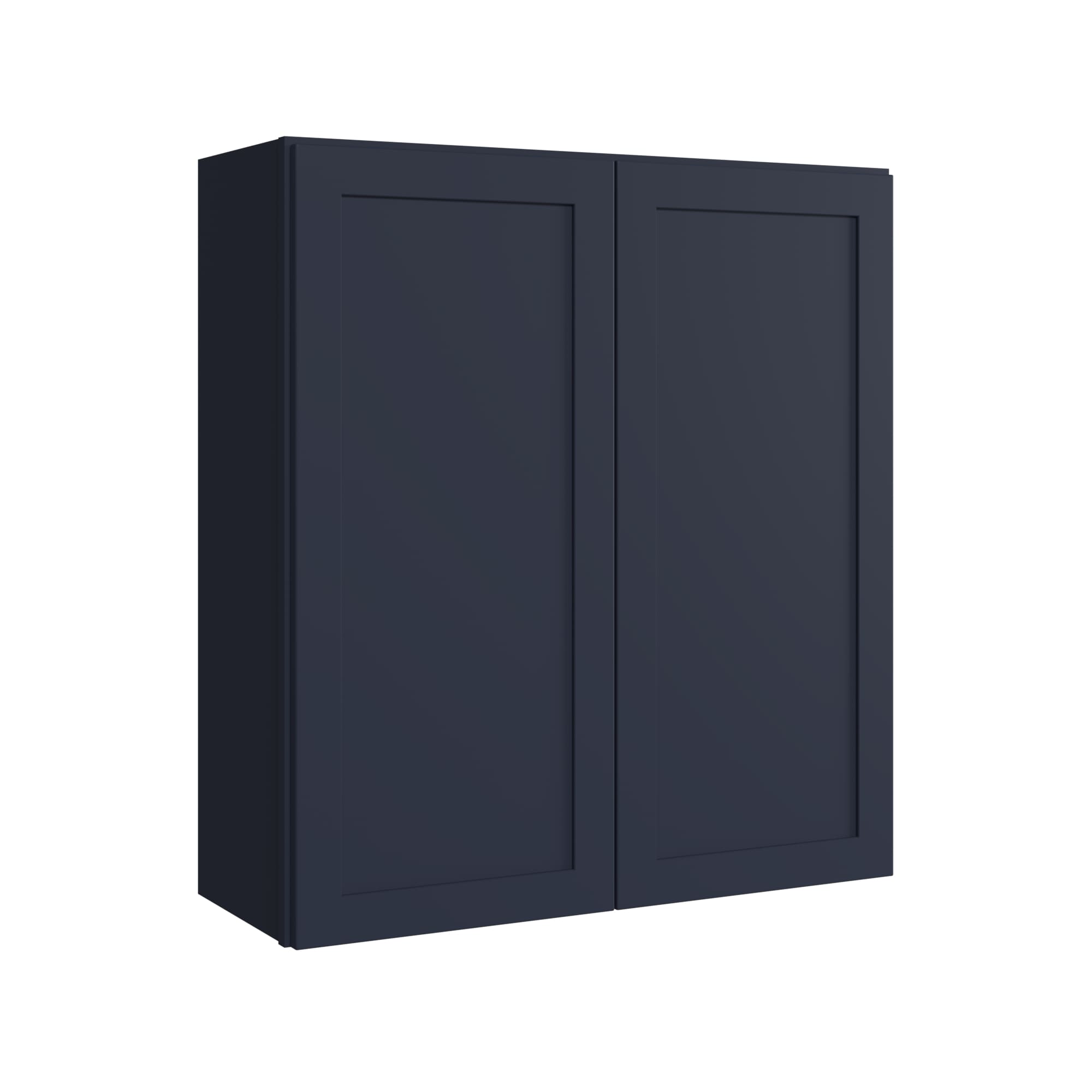KraftMaid Momentum W3336G77 Deveron 33-in W x 36-in H x 12-in D Midnight Wall Fully assembled Plywood Cabinet (Recessed Panel Shaker)