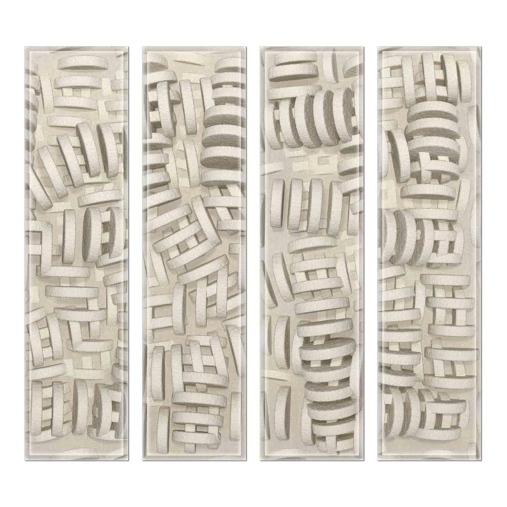 Instant Mosaic 5110102 Upscale Designs 32-Pack Multicolor 3-in x 12-in Glossy Glass Random Wall Tile