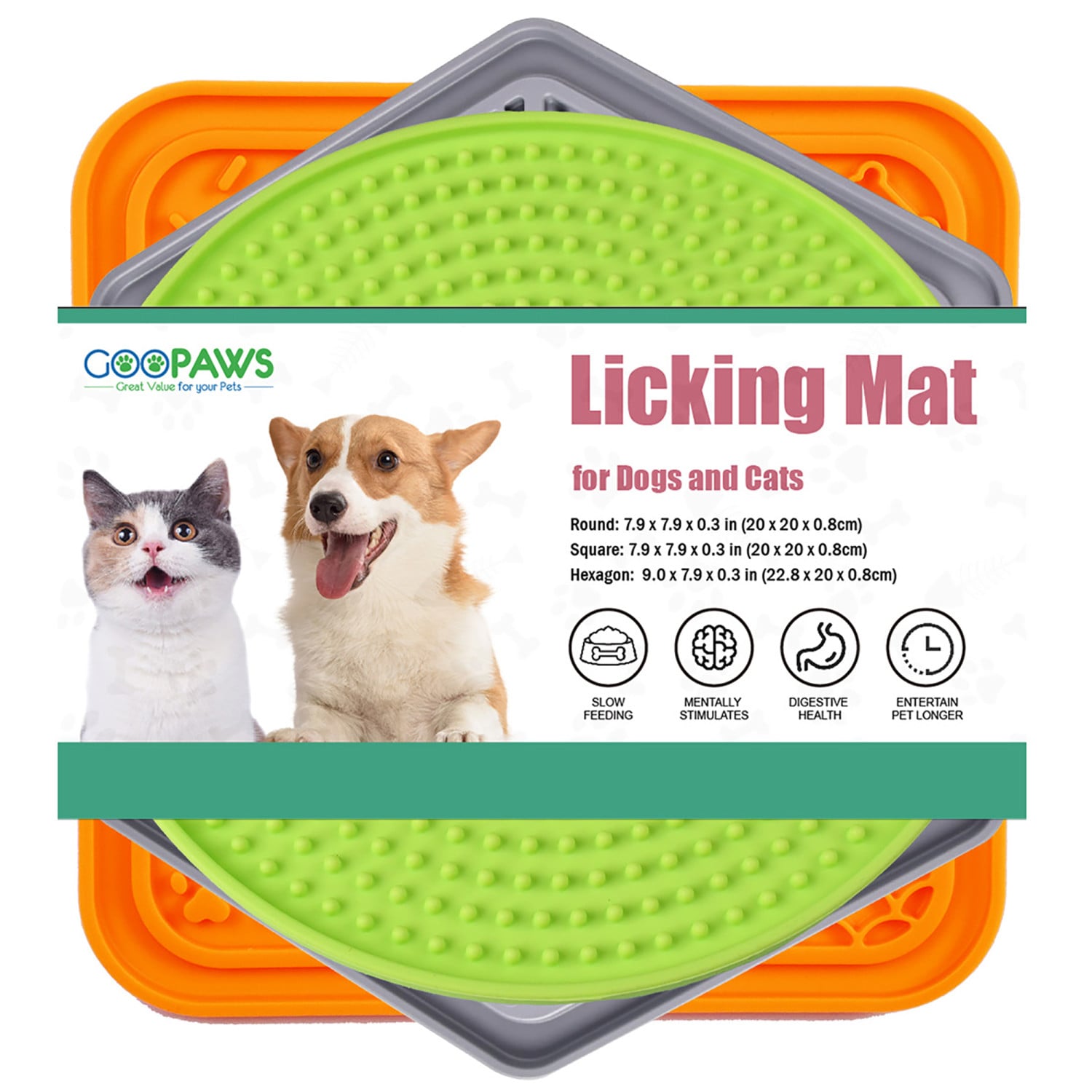 Jespet Licking Mat 3 Pack Silicone Dog/Cat Food/Water bowl 1 Bowls