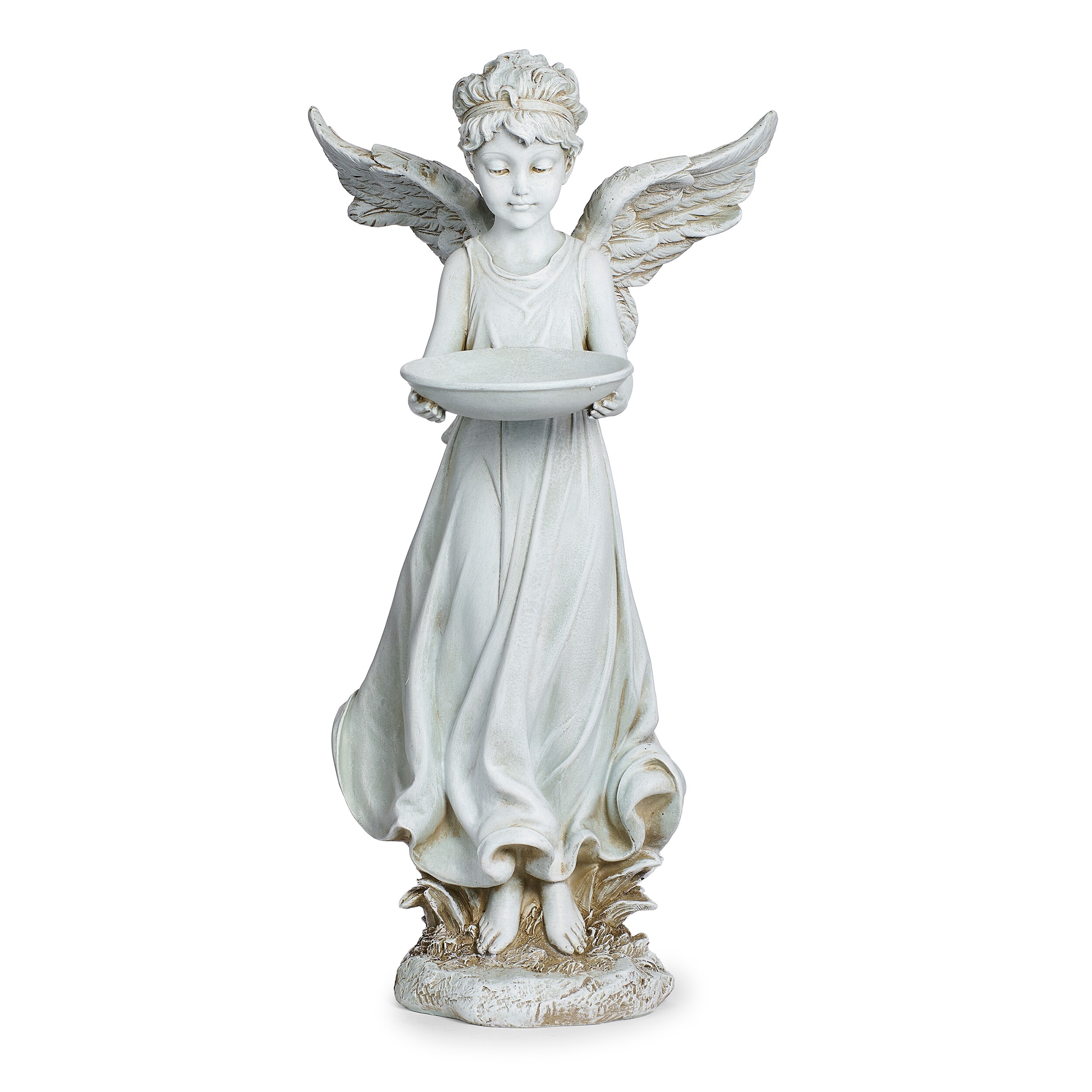 Roman 600125 20.7-Inches H x 11.8-Inches W Gray Angels and cherubs Garden Statue