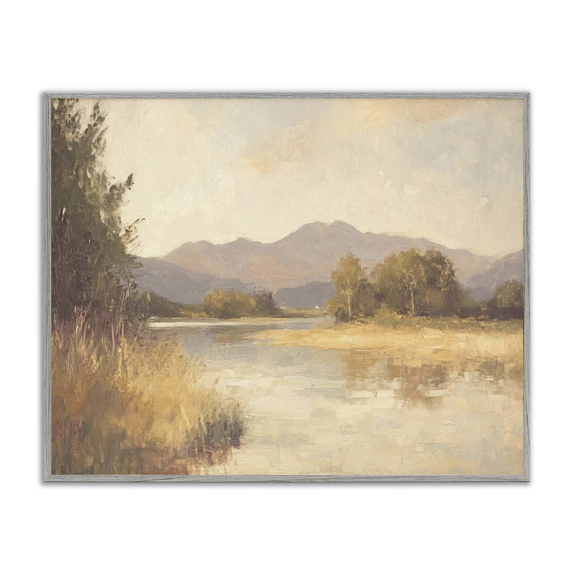 Stupell Industries BT-818-GFF-16X20 Wild River Mountain View Gray Framed Giclee Art By Petal Prints Design 20 x 16