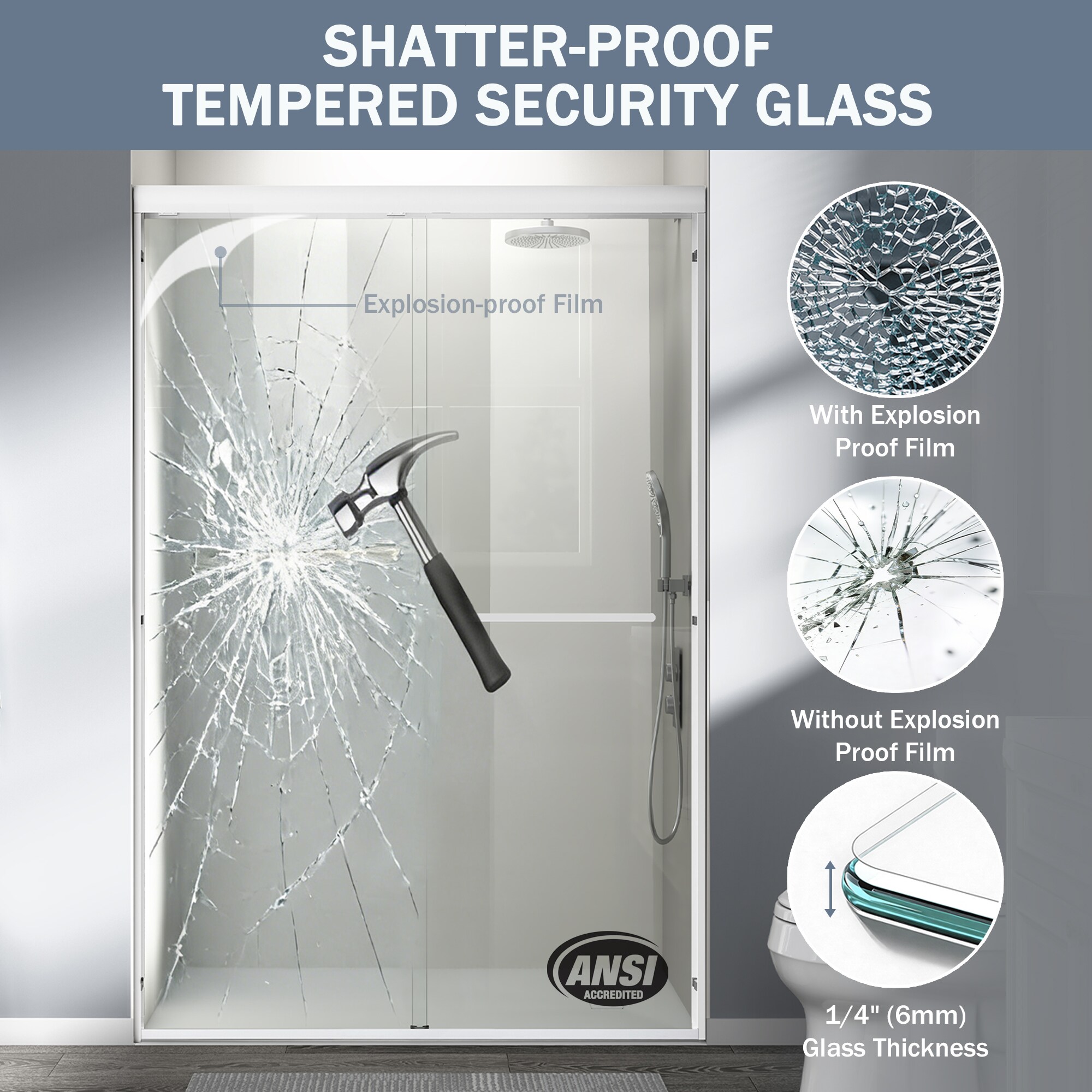 GLANZEND 6514W7NYI Shower-Doors - View #3