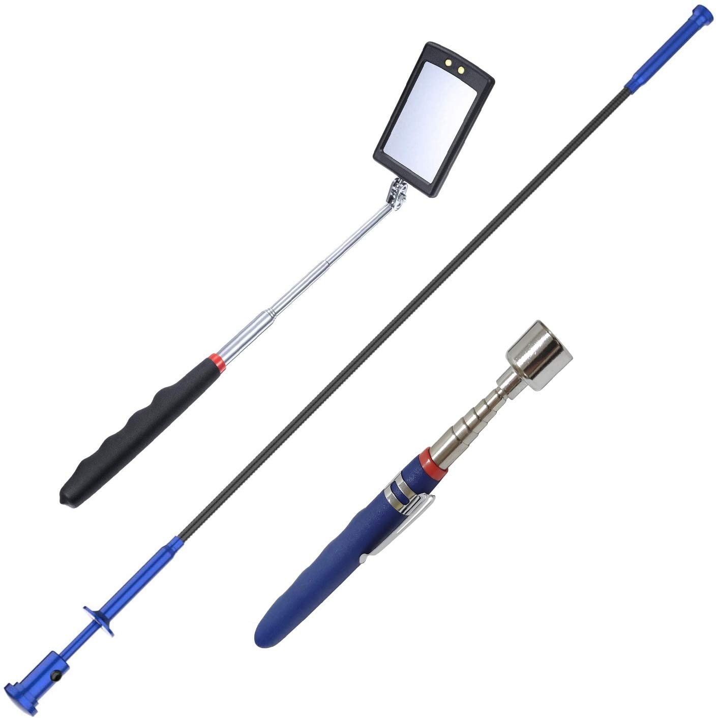 Ahfiwaso 3 Piece Magnetic Pickup Tool Set includes Telescoping Inspection Mirror Flexible Claw Grabber and Extendable Reacher Tool for Retrieving Metal #LAH0626H083