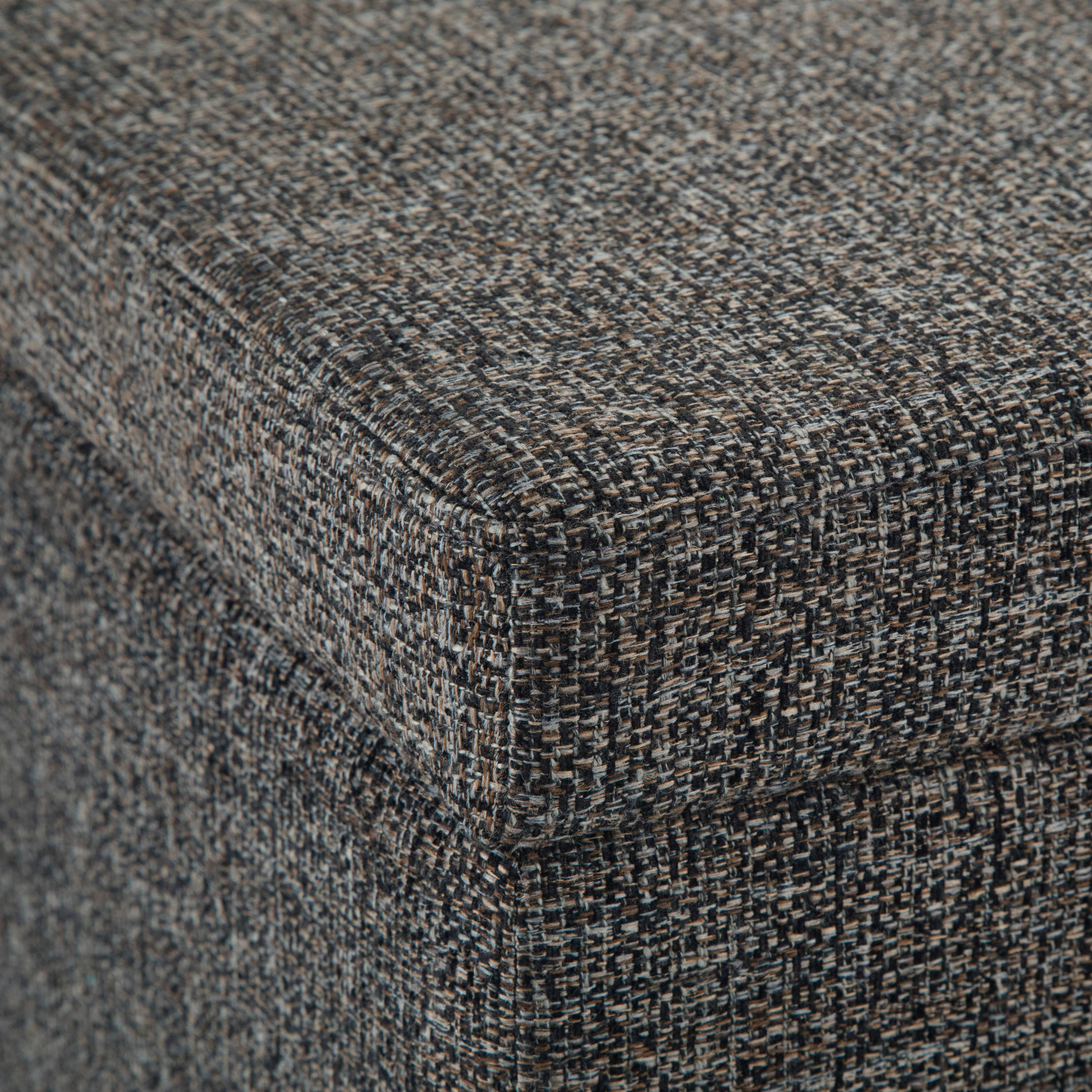 Dark Gray Tweed Upholstered Storage Ottoman Bench