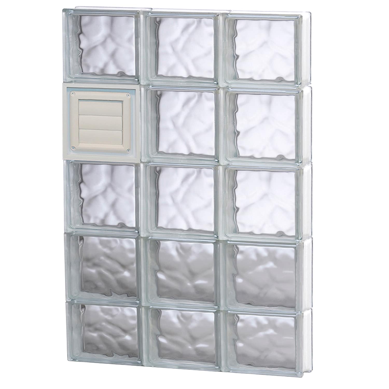 REDI2SET D2438DC Wavy Glass 23-1/4-in x 36-3/4-in Frameless Replacement Dryer vent Glass Block Window