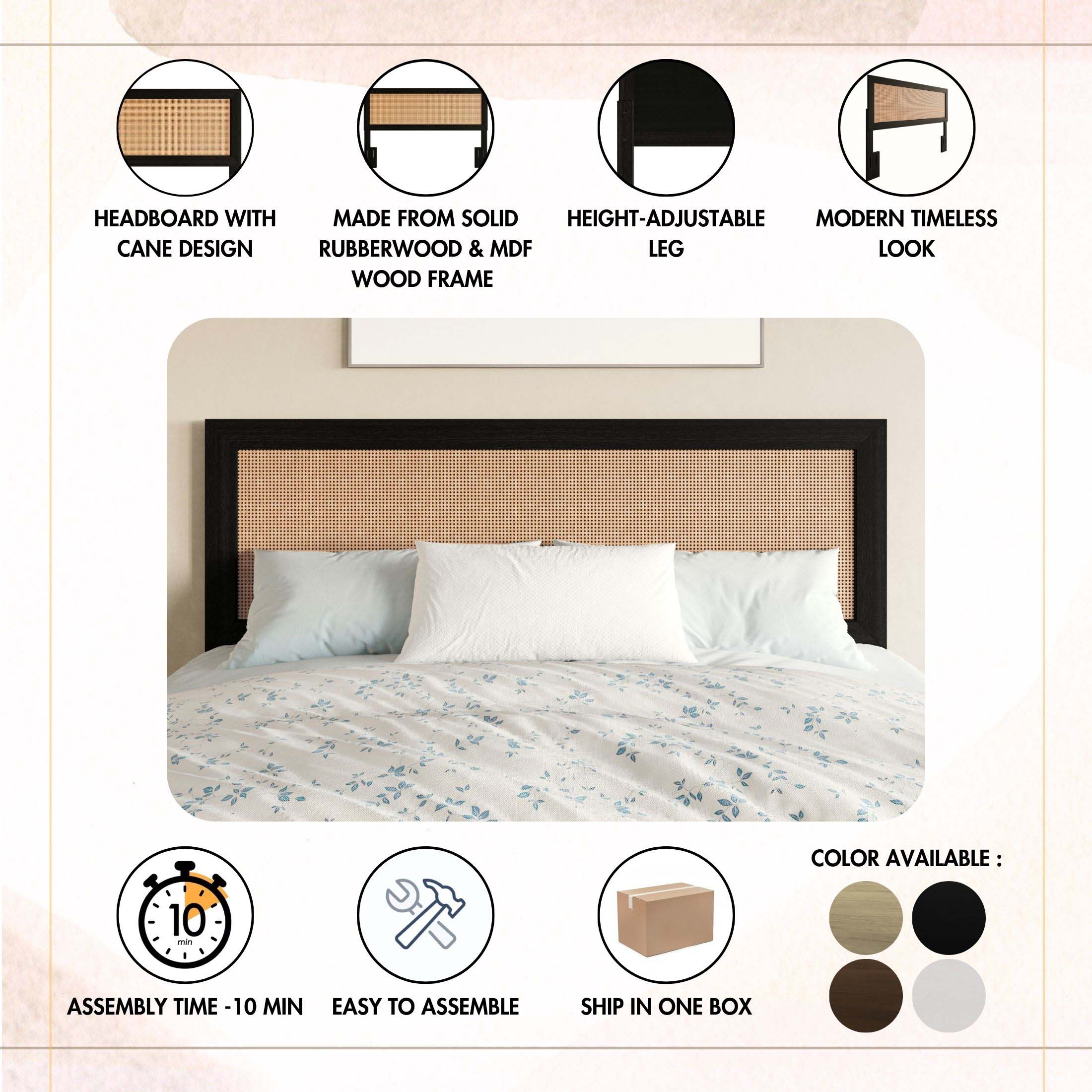 ChaletPosh C250F/QHB-BK-WD Upholstered-Headboards - View #7
