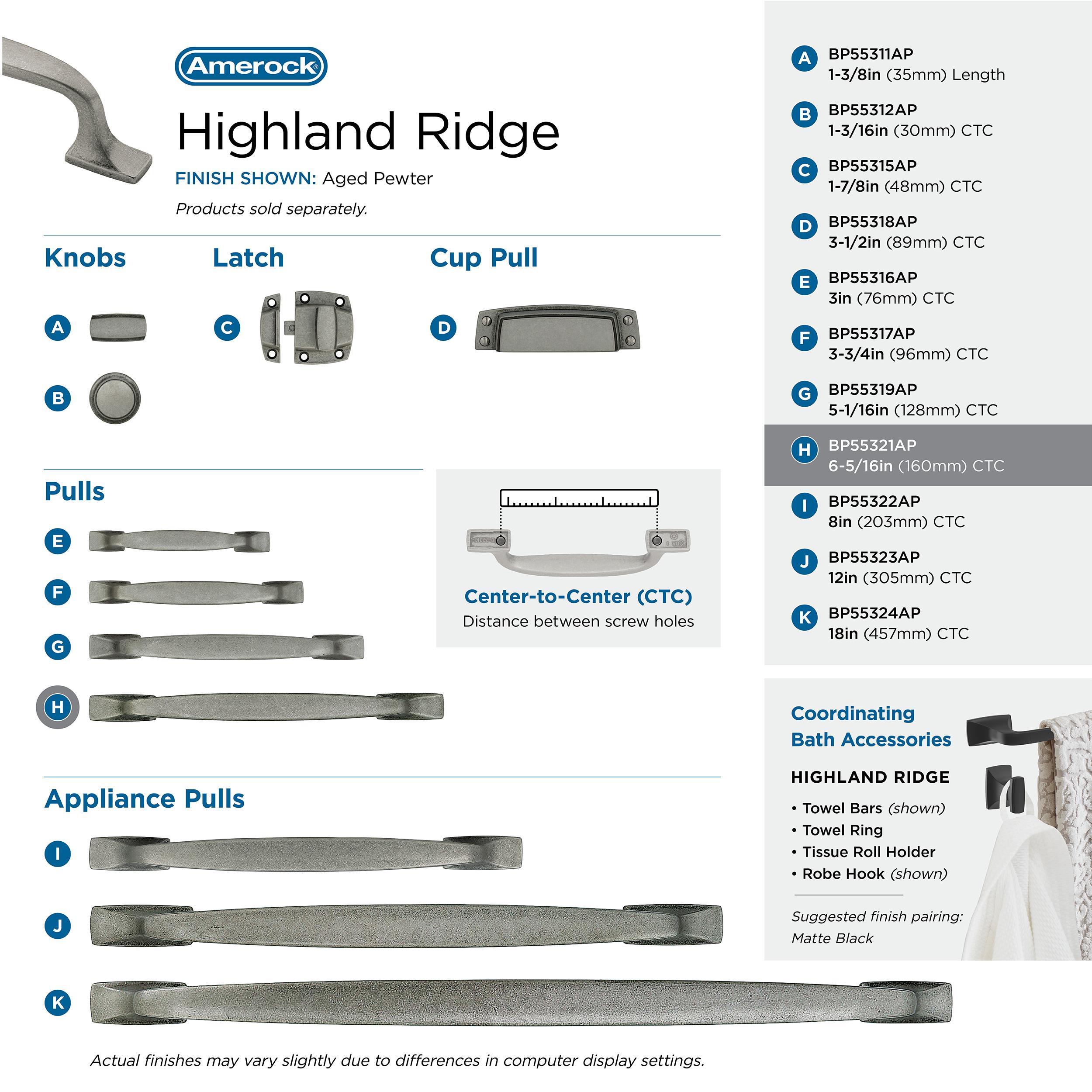 Amerock BP55321AP Cabinet-Pulls - View #6