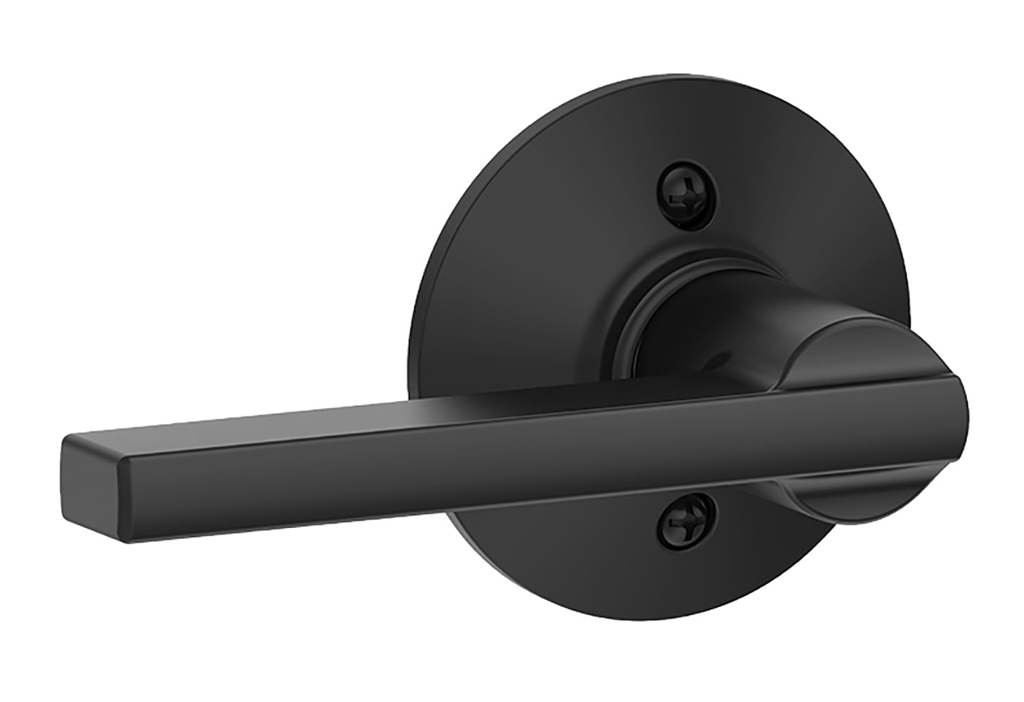 Schlage FC172LAT530COL Black Stainless Custom Latitude Non-Turning  Two-Sided Dummy Door Lever Set with Collins Trim 