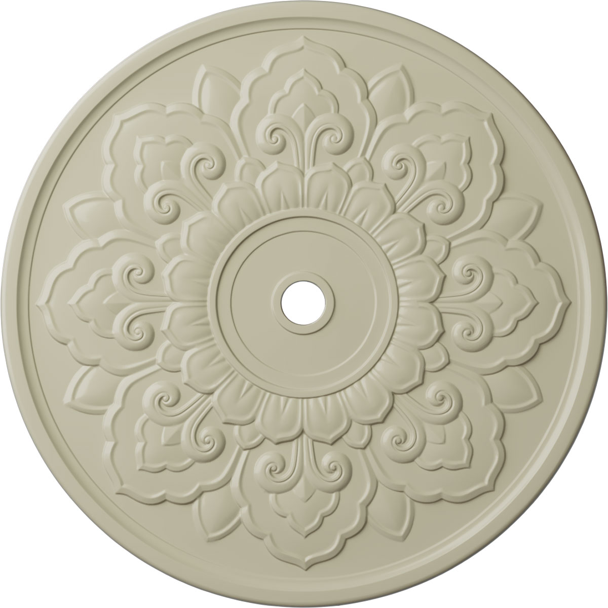 Ekena Millwork CM50LOCYF Lorry 51-in W x 51-in L Painted Clear Yellow Polyurethane Whole Ceiling Medallion