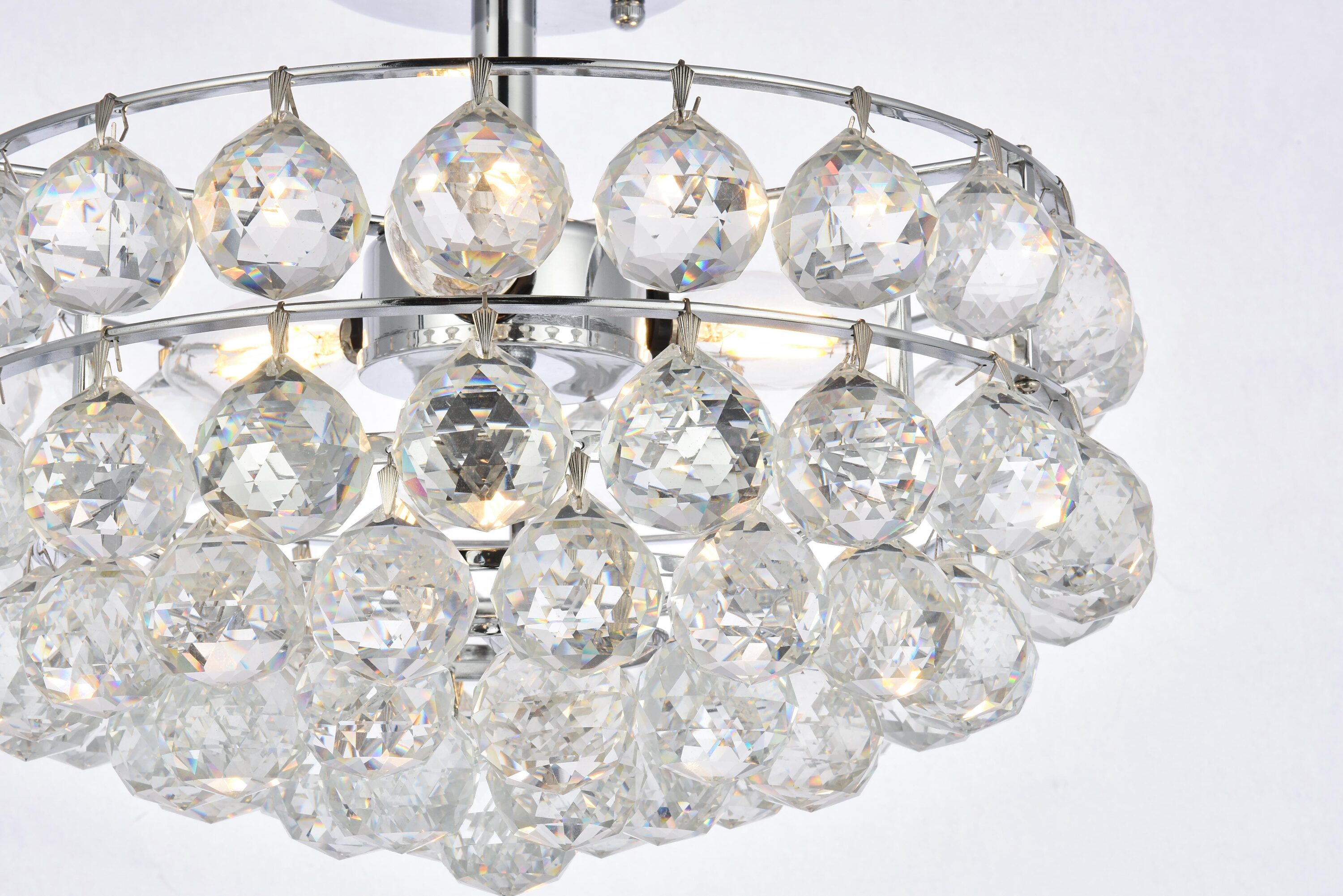 Savannah 14" Chrome Flush Mount with Crystal Accents