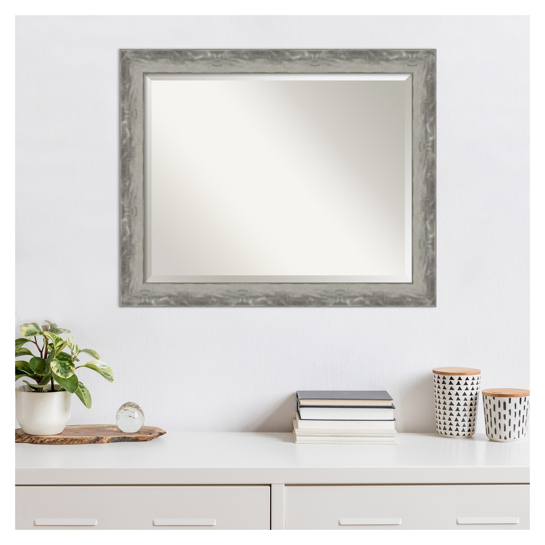Waveline Silver Full-Length Rectangular Bathroom Mirror