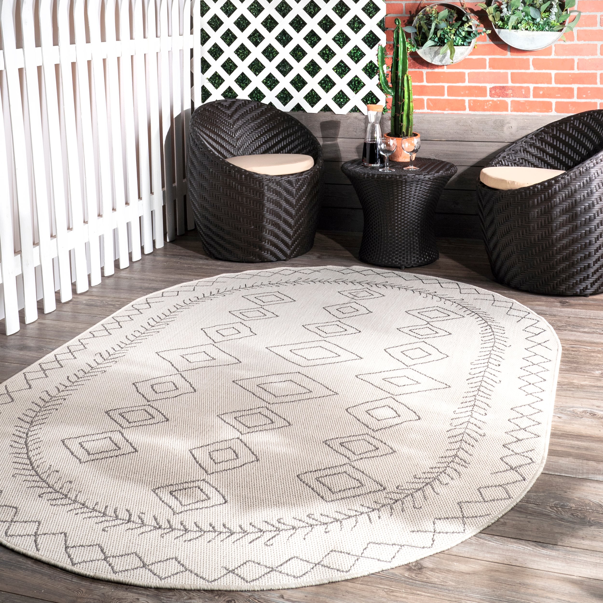 nuLOOM Festival 6 x 9 Salt and Pepper Oval Indoor/Outdoor Solid Coastal  Area Rug in the Rugs department at