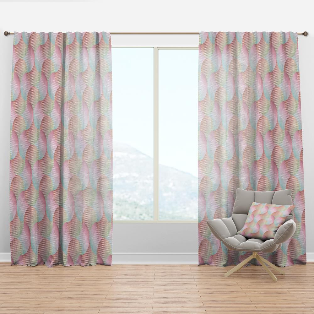 Designart CTN24426-52-120 120-in Pink Abstract Room darkening Thermal lined Rod pocket Single curtain panel