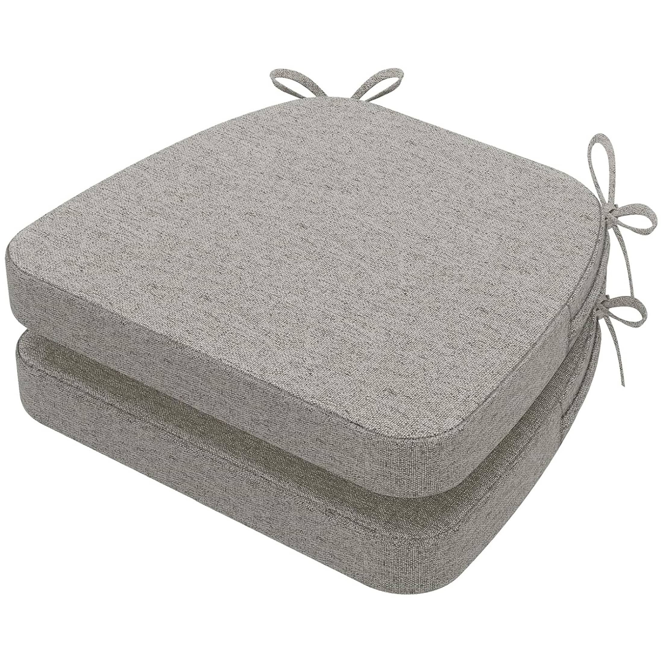 AAAAAcessories LS-DCCLH-KAQIHUI-2P Khaki Gray Solid Chair Cushion