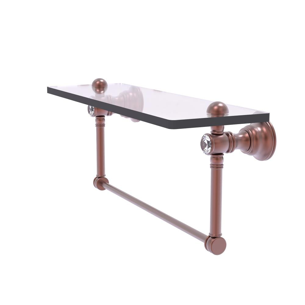 Allied Brass CC-1-22-TB-CA Carolina Crystal Antique Copper Wall mount Bathroom Shelf ( 22-in x 7-in x 5-in )