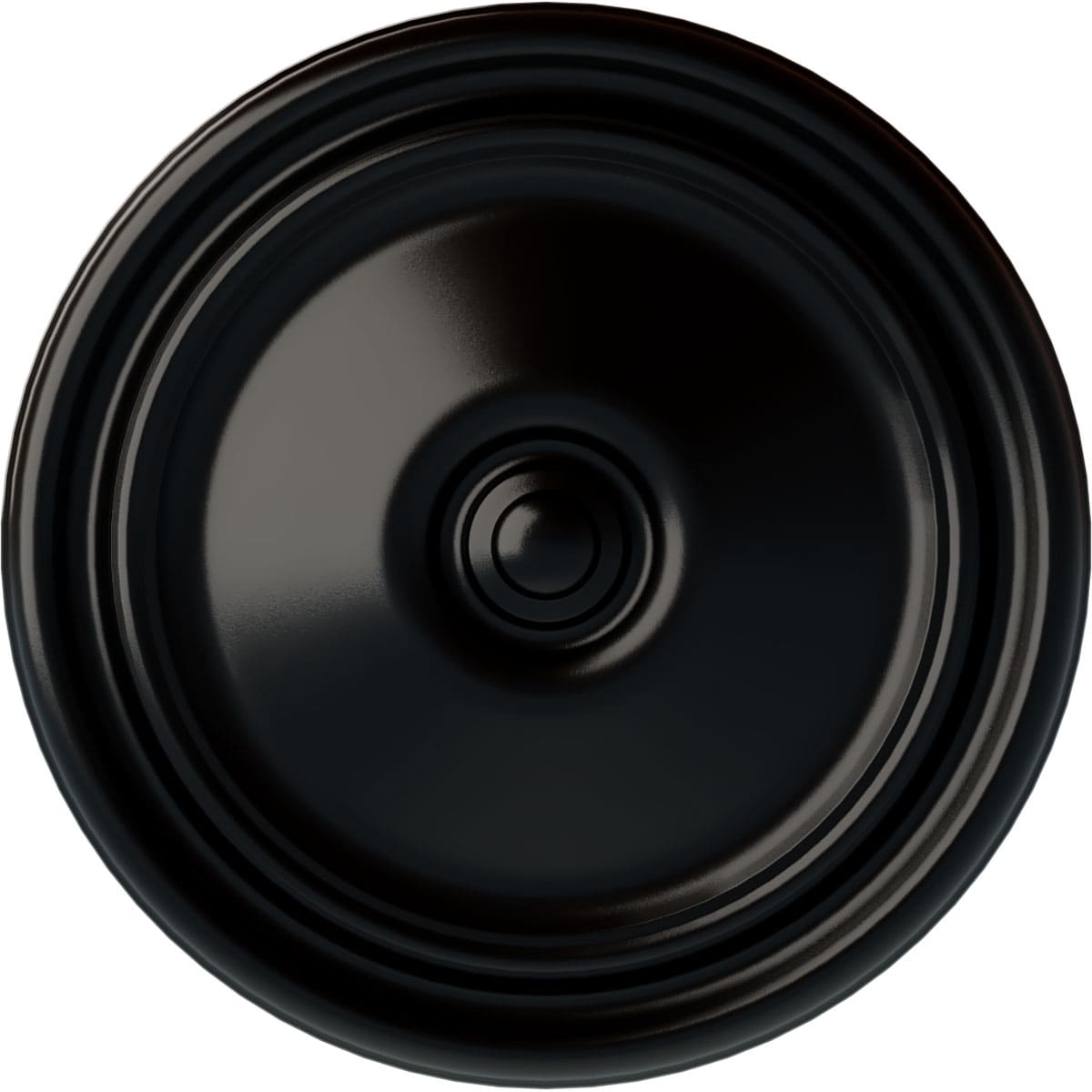 Ekena Millwork CM12REBLF Reece 12-Inches W x 12-Inches L Painted Jet Black Polyurethane Whole Ceiling Medallion