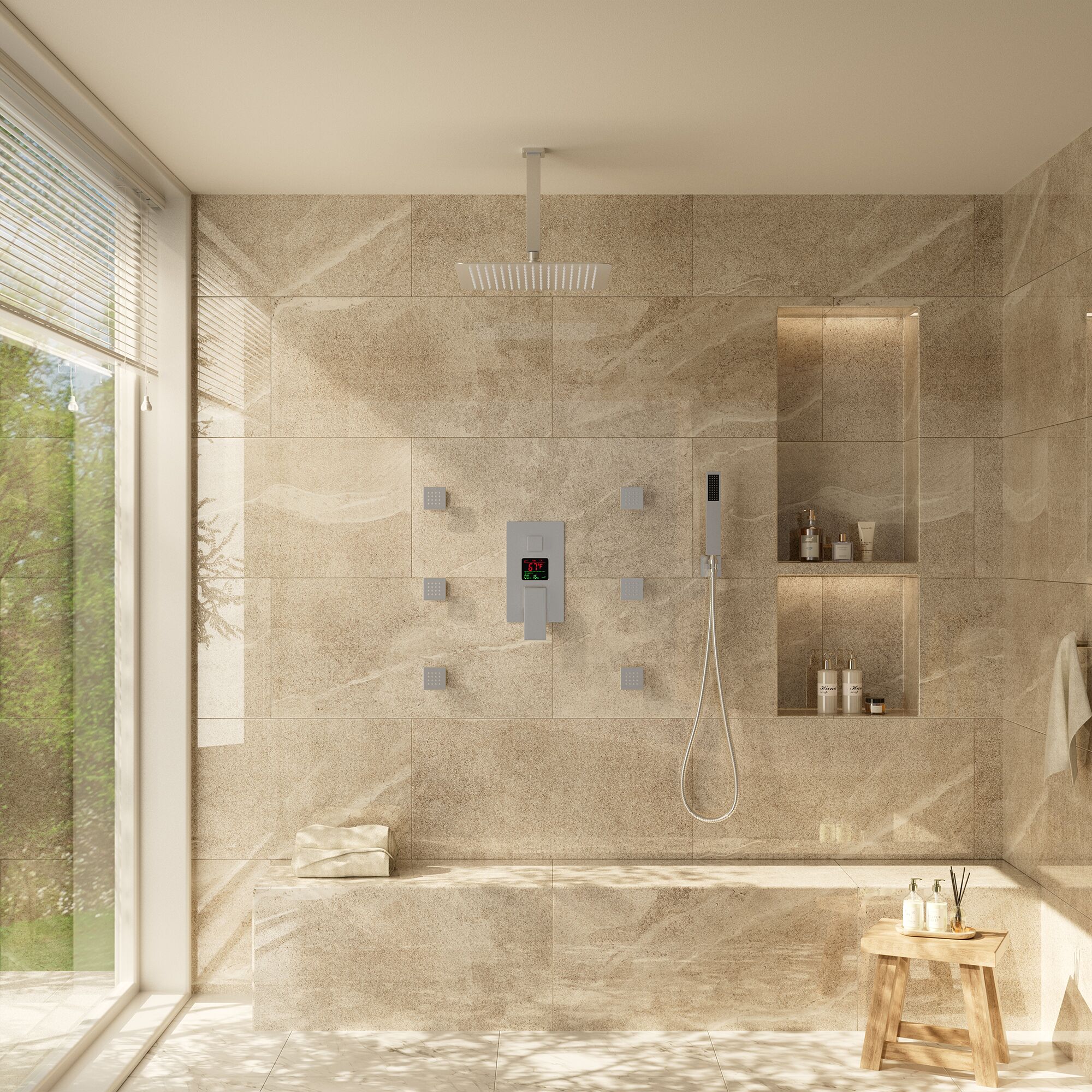 CASAINC WF-W98C02BN-10 Showerhead-Bar-Panels - View #2