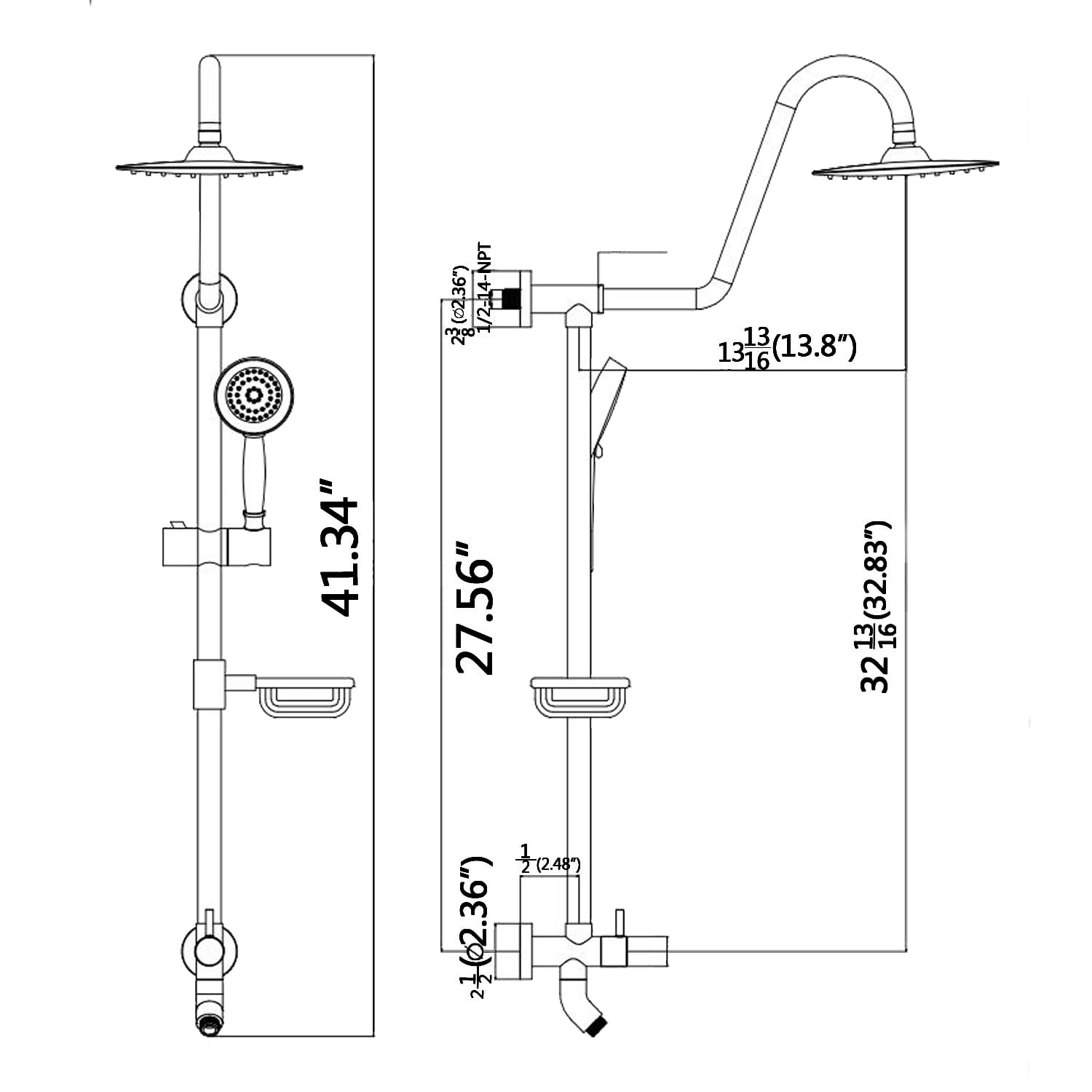 UCLIMAA UCH1106MB Showerhead-Bar-Panels - View #3