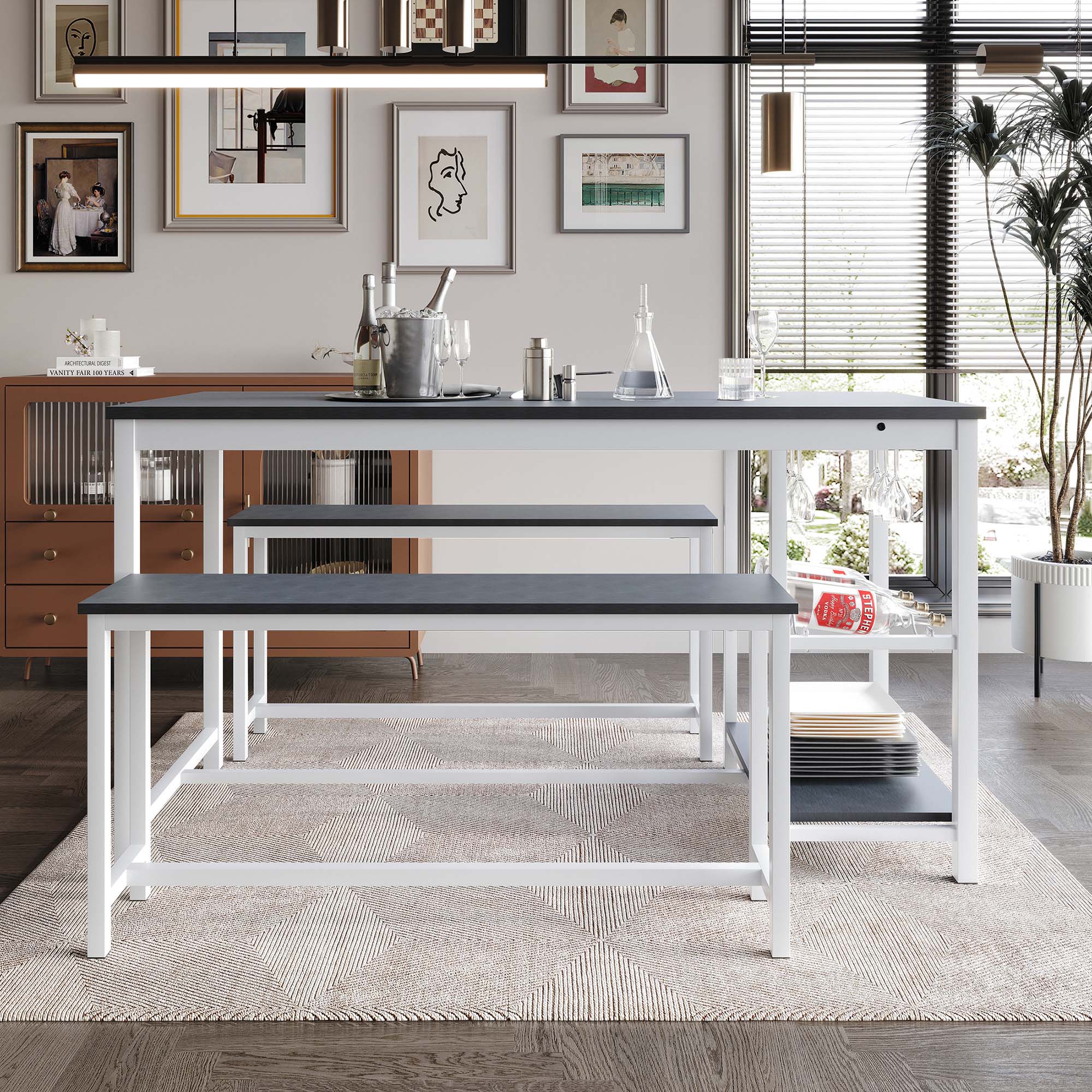 ChaletPosh CM669T54-WT-MT-3X Dining-Sets - View #2