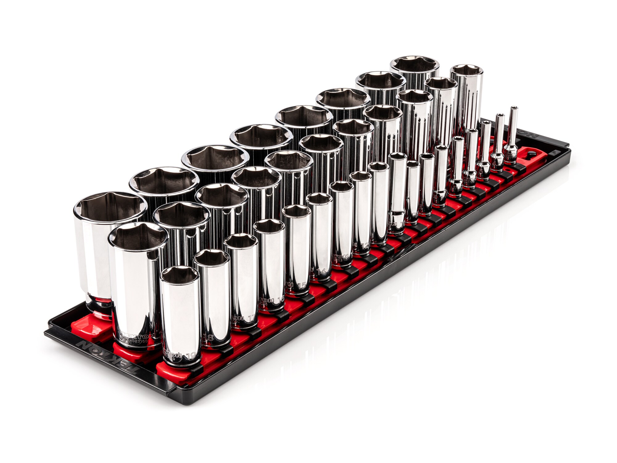 TEKTON SHD99207 1/4-in to 1/2-in Drive Metric Deep Socket Set 37 -Pieces