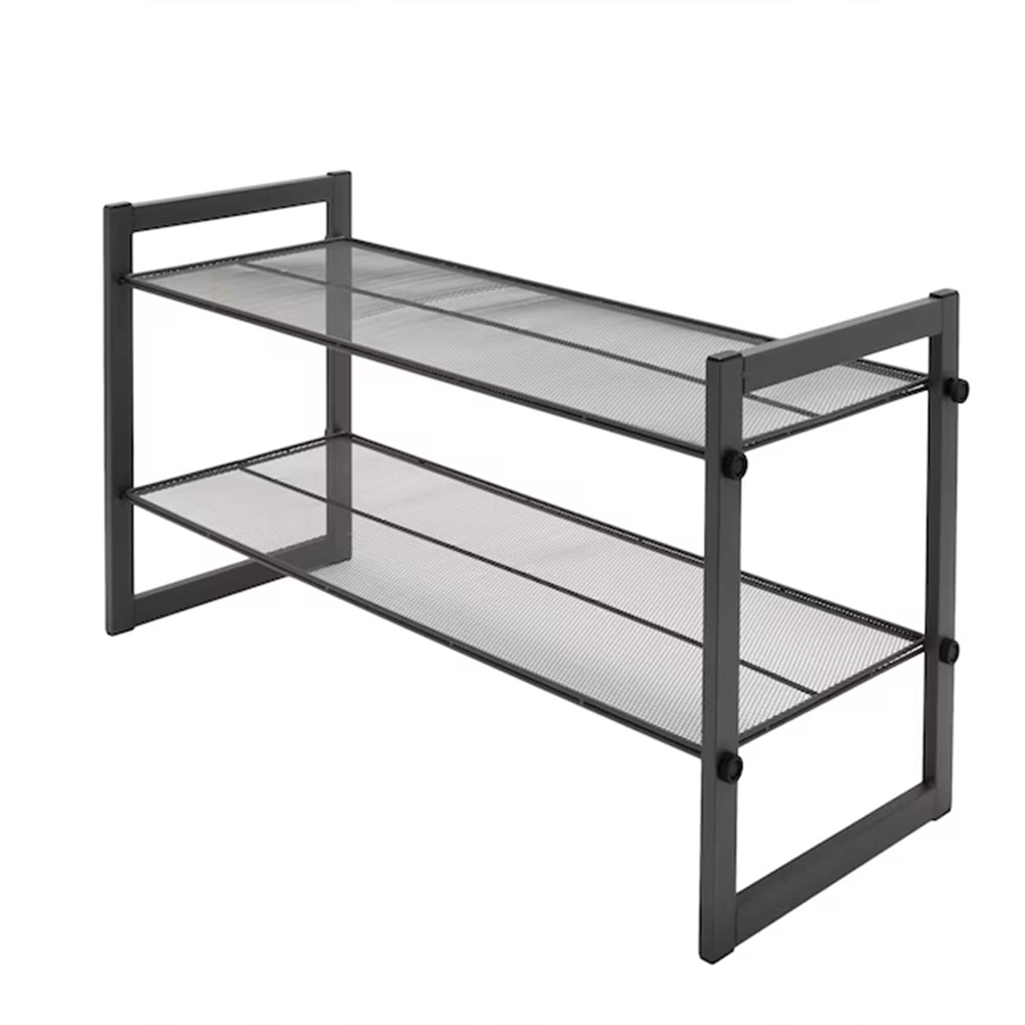 Style Selections 15.9-in H 2 Tier 6 Pair Gray Metal Shoe Rack in the ...