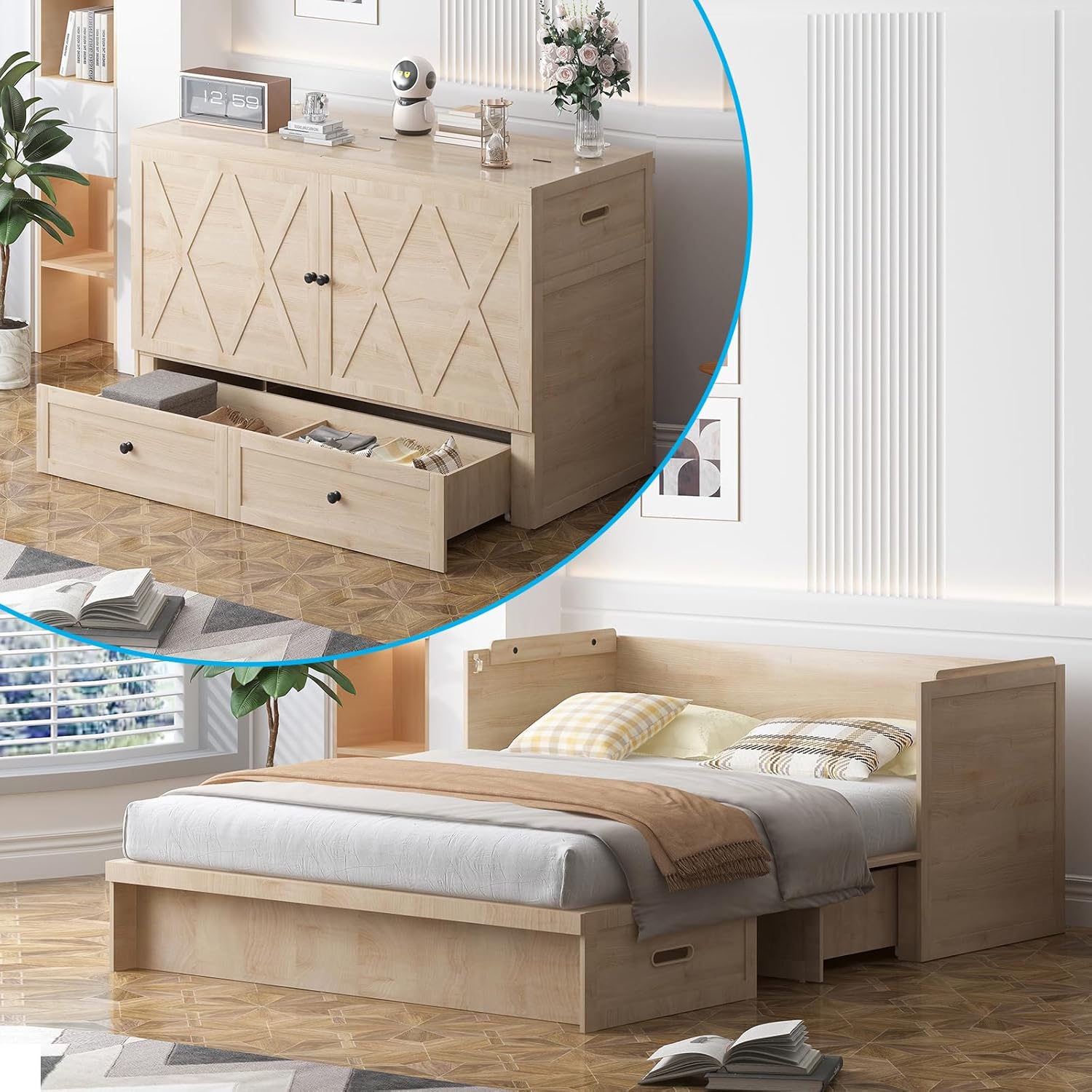 Beautiful view of Wooden Hamster Murphy Bed