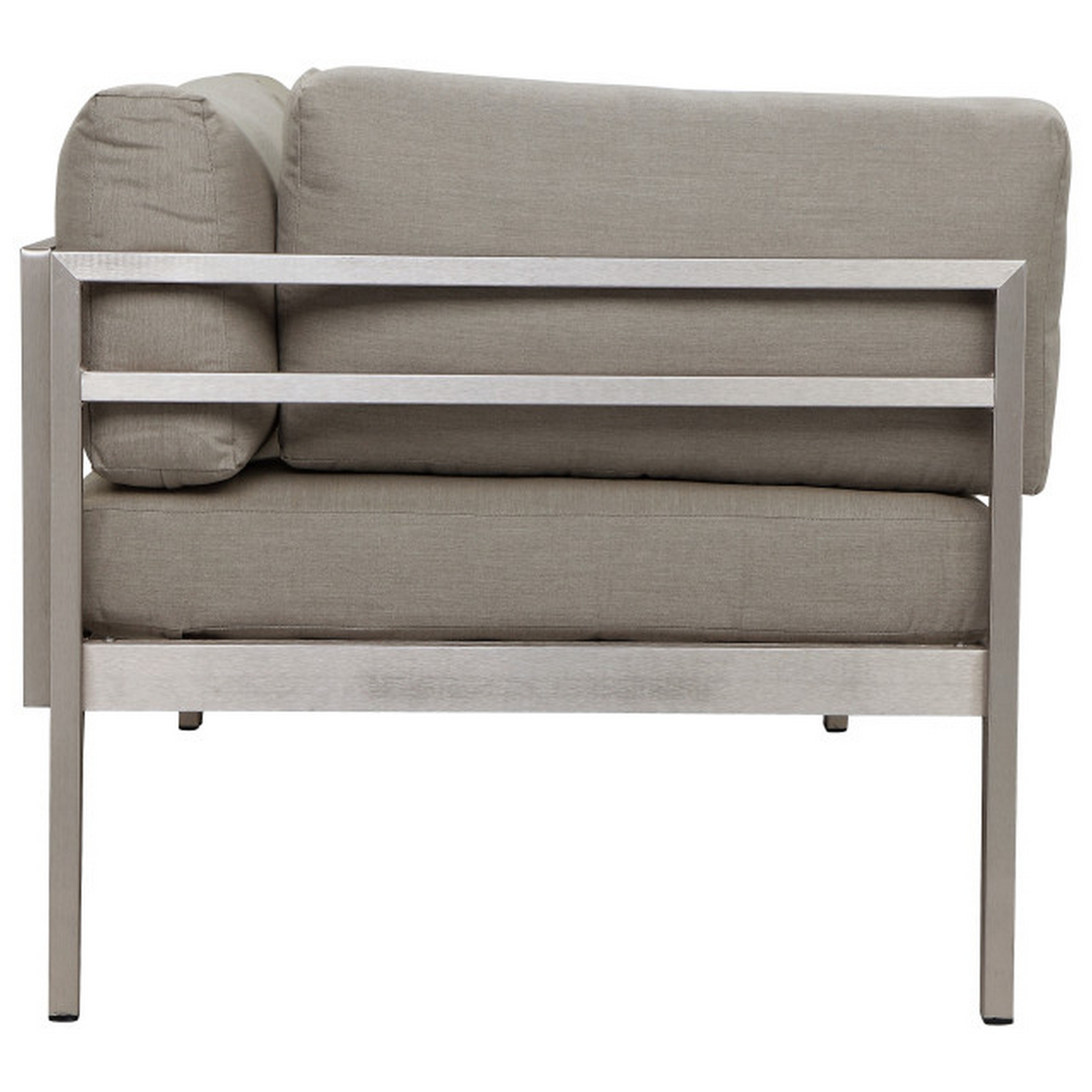 Taupe Aluminum Outdoor Sofa with Water-Resistant Cushions
