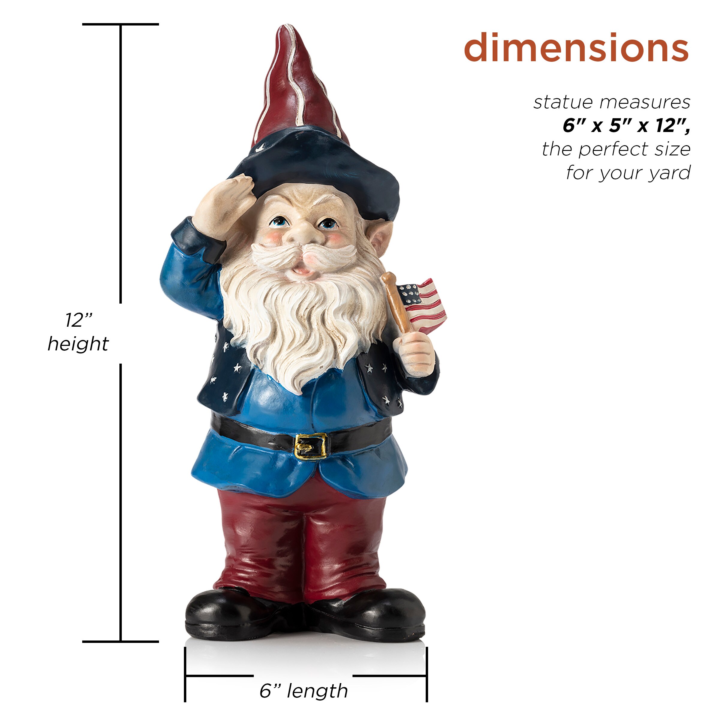 Alpine Corporation 24-in H x 7-in W Multiple Colors/Finishes Gnome Garden  Statue at