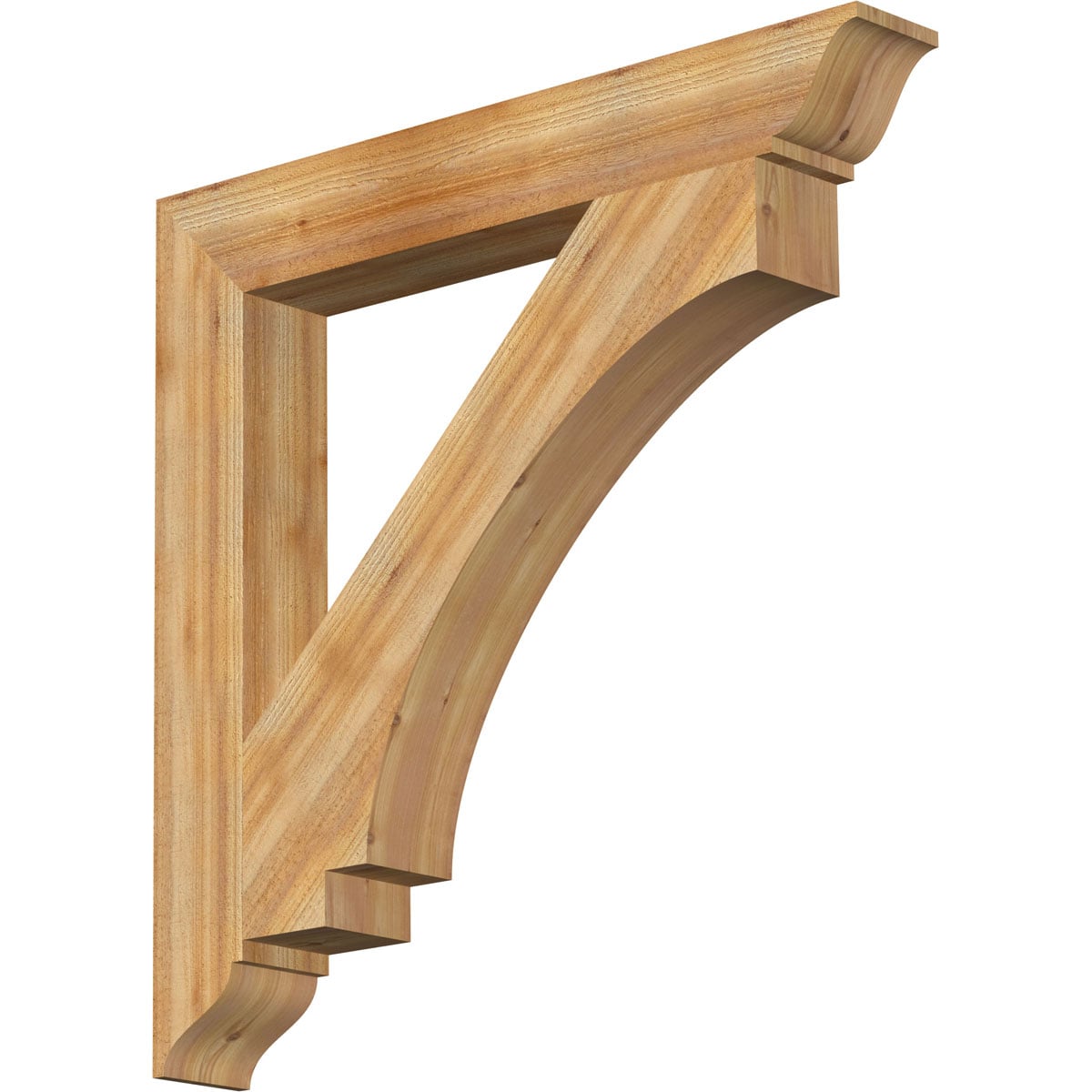 Ekena Millwork BKT06X44X44IMP01RWR Imperial traditional rough sawn 6-in x 44-in x 44-in Western red cedar Brown Wood Standard bracket